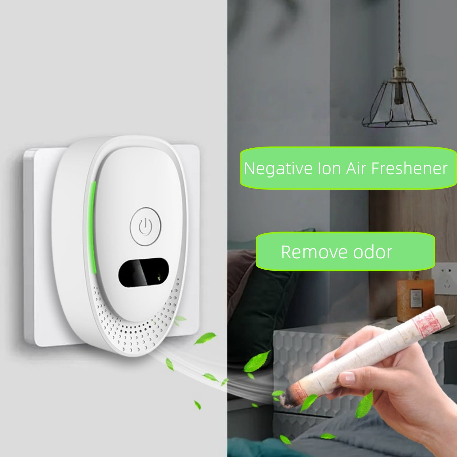 JahyShow Plug-in Air Ionizer Purifier for Home and Office (White, 2 Pack) 7tpgj