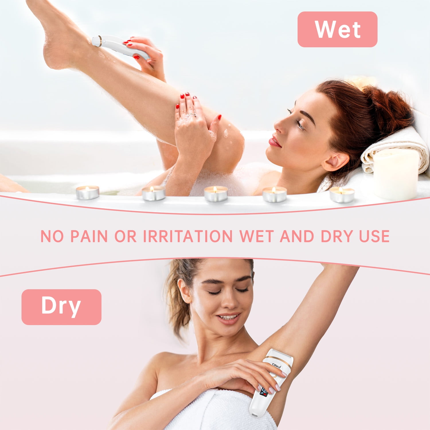 Cshidworld 3-in-1 Electric Razor for Women, Painless Waterproof Hair Remover with LED Display (White, 1 Count) osval