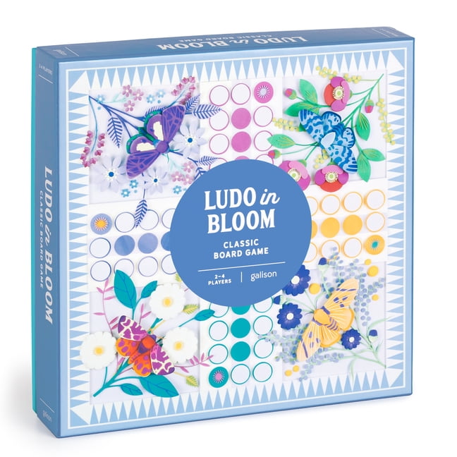 Galison Ludo In Bloom Classic Board Game Set (17.5 in x 17.5 in) qkjp0