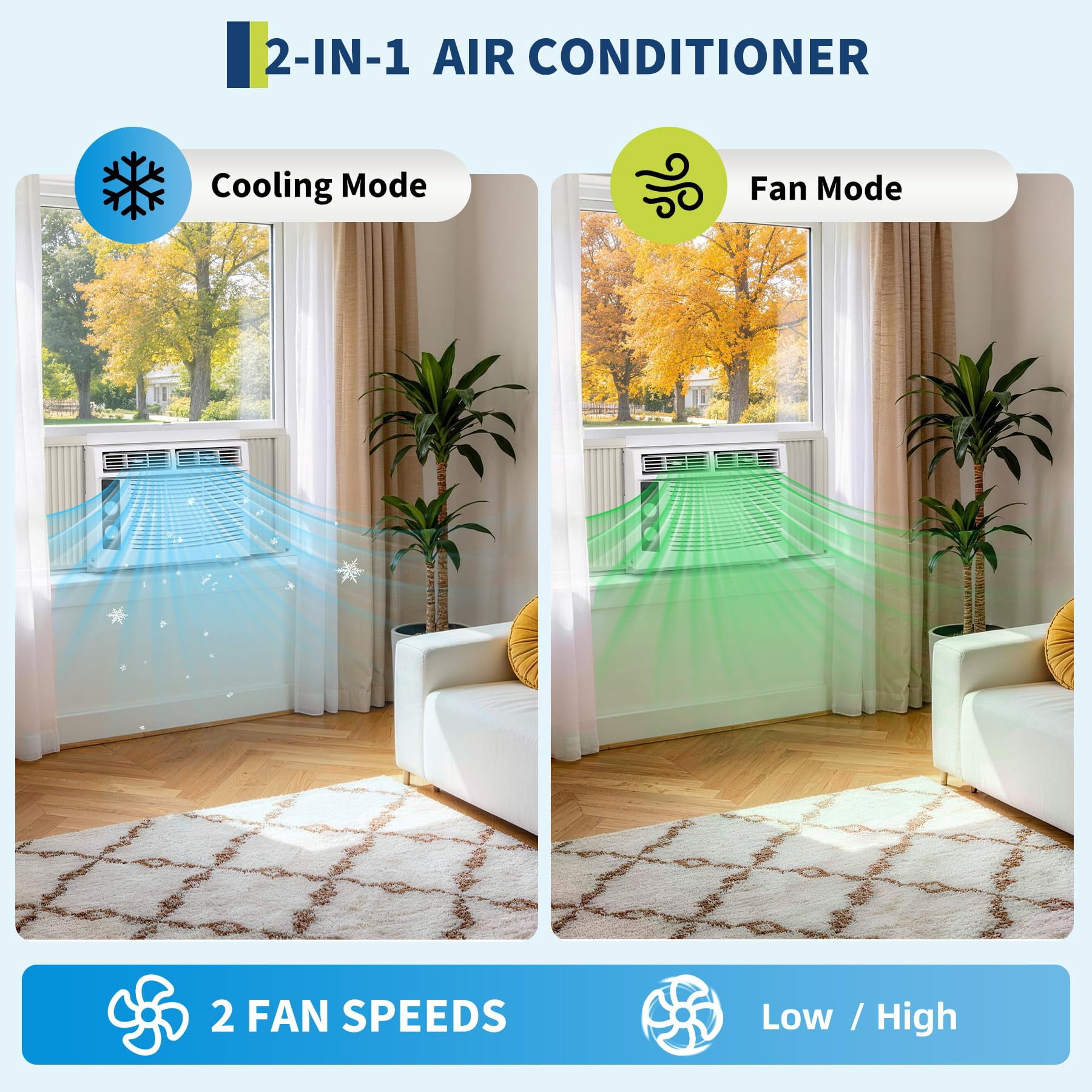 Aprafie 5000 BTU Window Air Conditioner, Compact Cooling Unit for Small Rooms (White, 150 sq. ft.) 5sf39