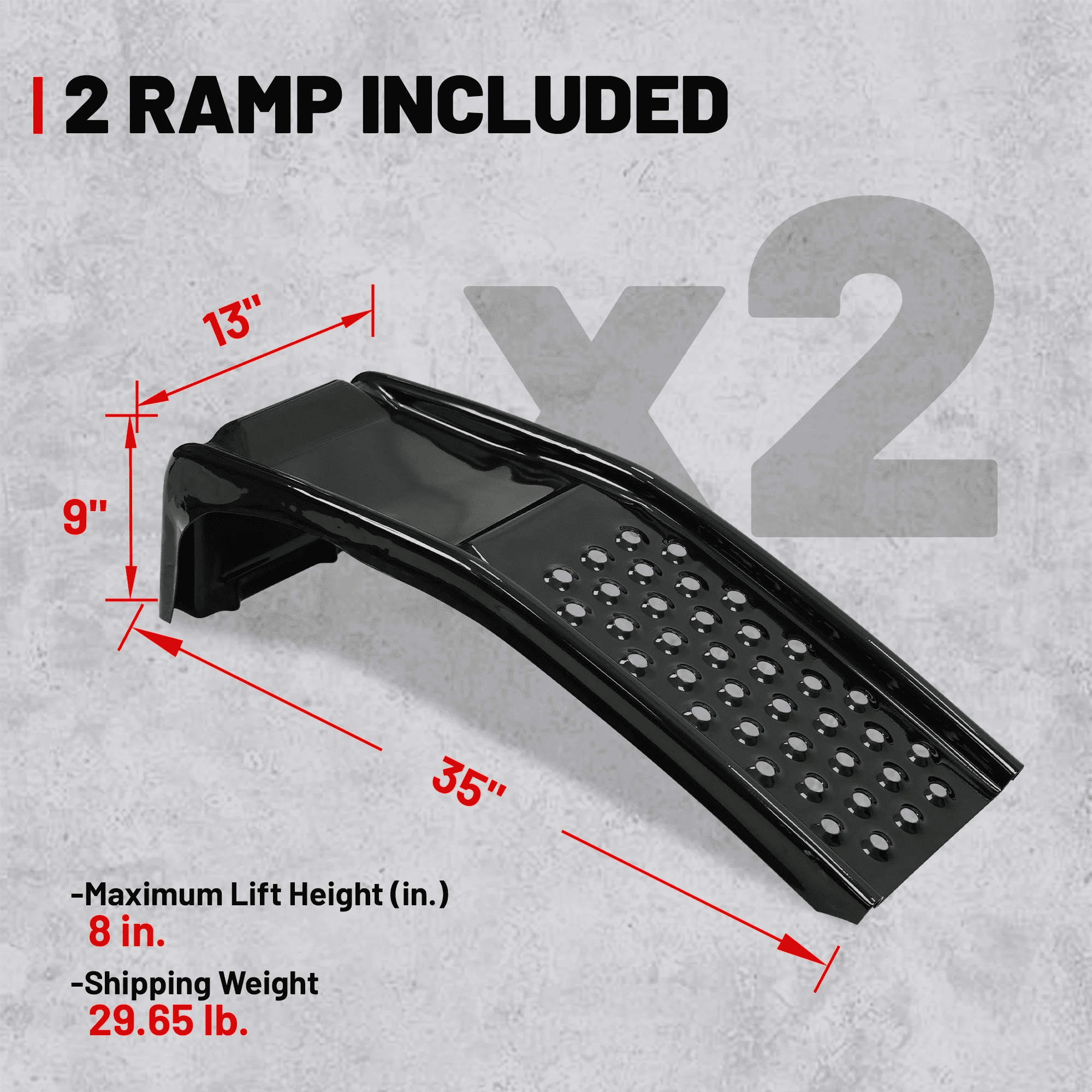 Rockland Heavy-Duty Steel Car Ramps for Auto Maintenance and Oil Changes (Black, 2-Pack) 8973k