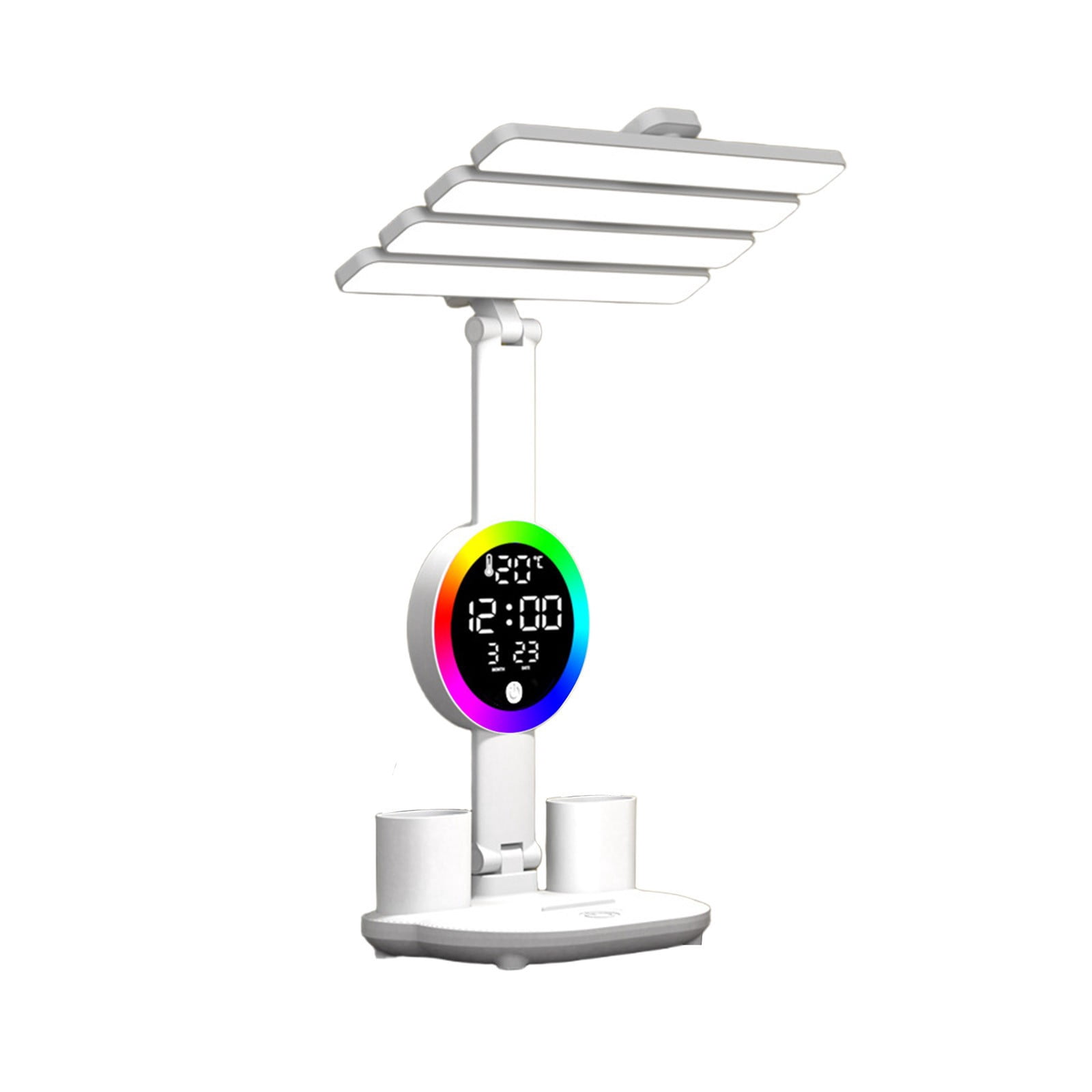 AuroraX Smart LED Desk Lamp with Pen Holder and Digital Display (White, 1 Pack) fpyuf - Image 3