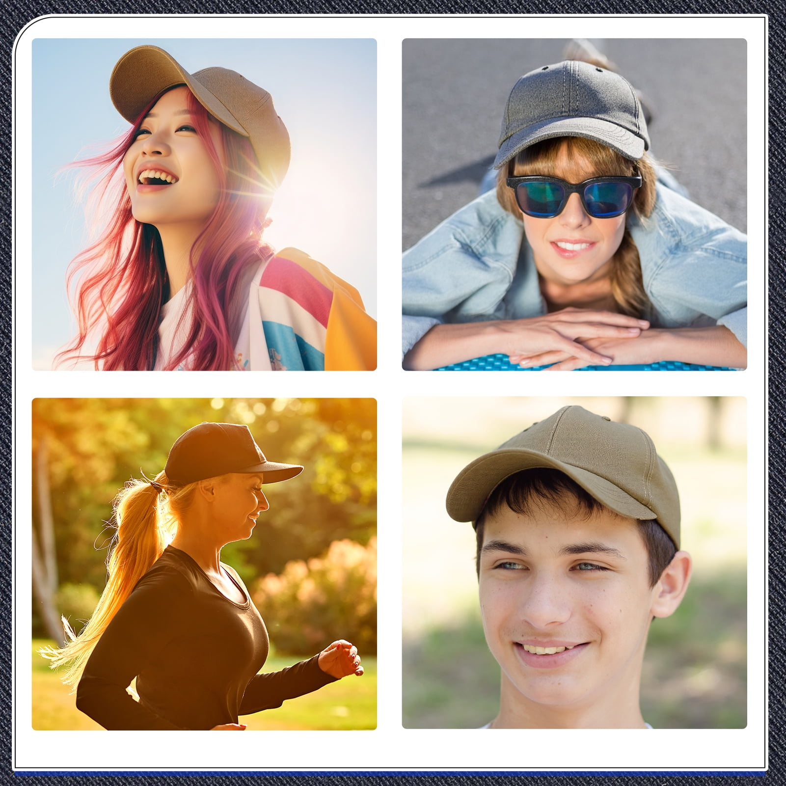 Bocaoying Washed Cotton Baseball Cap 3-Pack, Breathable Retro Adjustable Dad Hat for Men and Women (Black/Grey/Khaki, 22-23.6 in) xd5mw