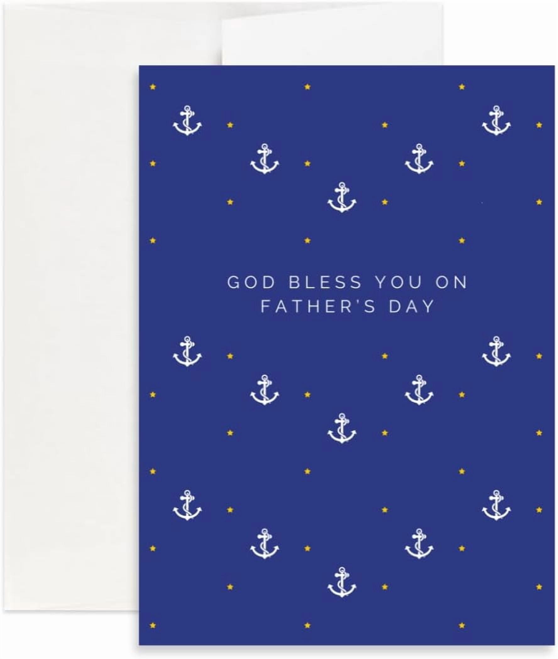 Simply Uncaged Gifts Christian Father's Day Card, Religious Greeting Card for Dad (5.25 in x 7.25 in) xy0mf