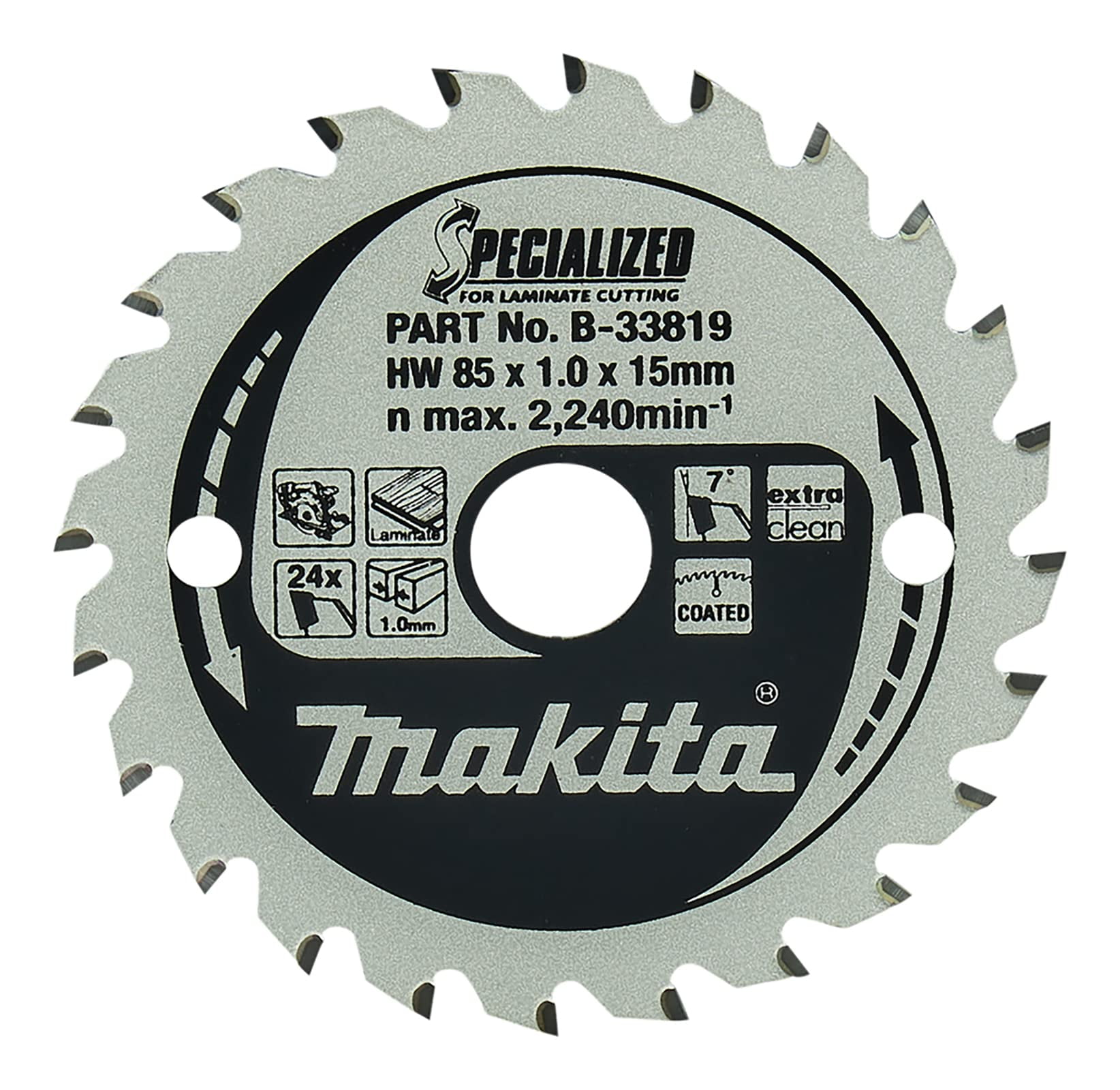 Makita B-33819 Specialized Circular Saw Blade for Laminate and Wood Cutting (3.35 in, 24T) cfd1k