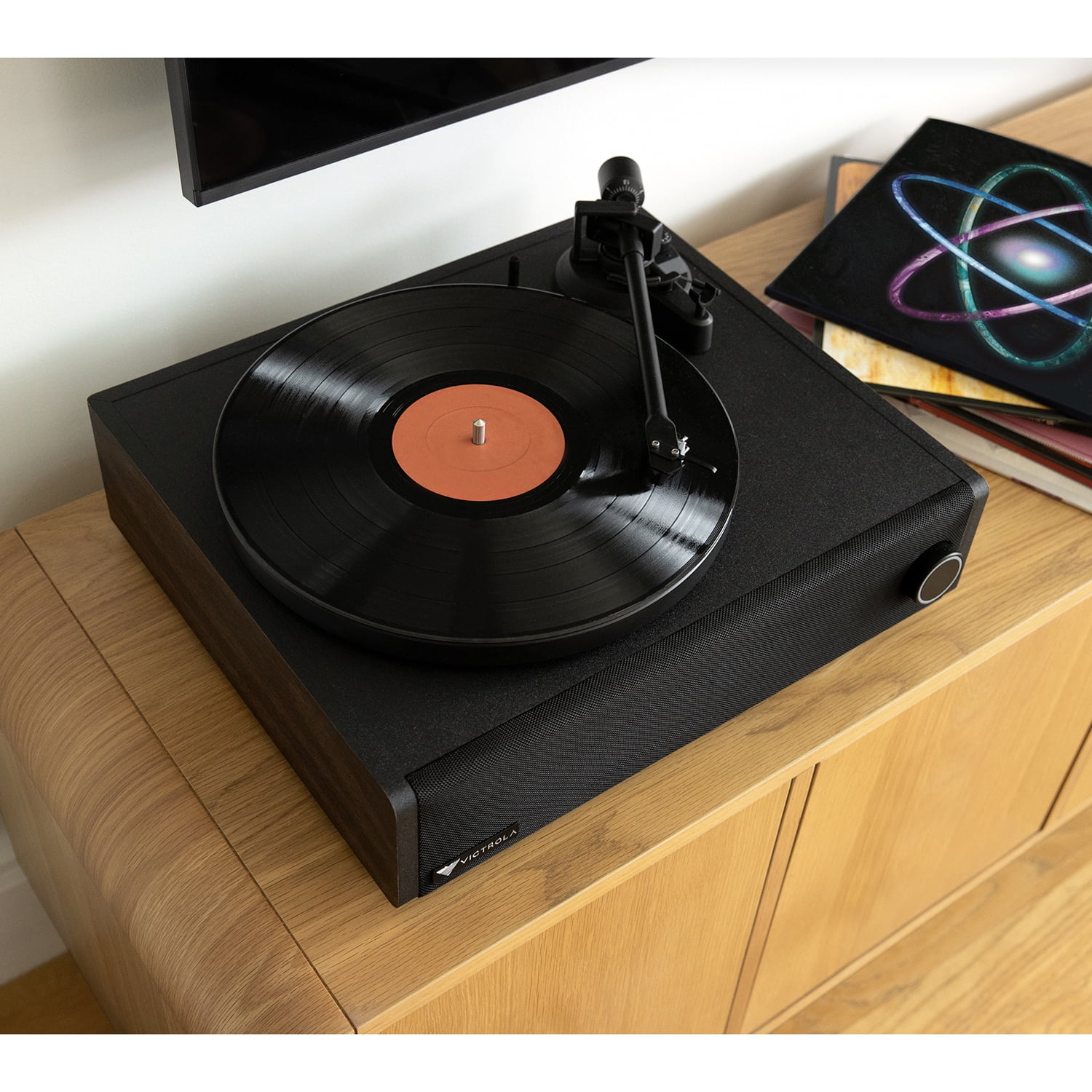 Victrola V1 Premium Stereo Turntable System with Built-in Speakers (Espresso) stusn