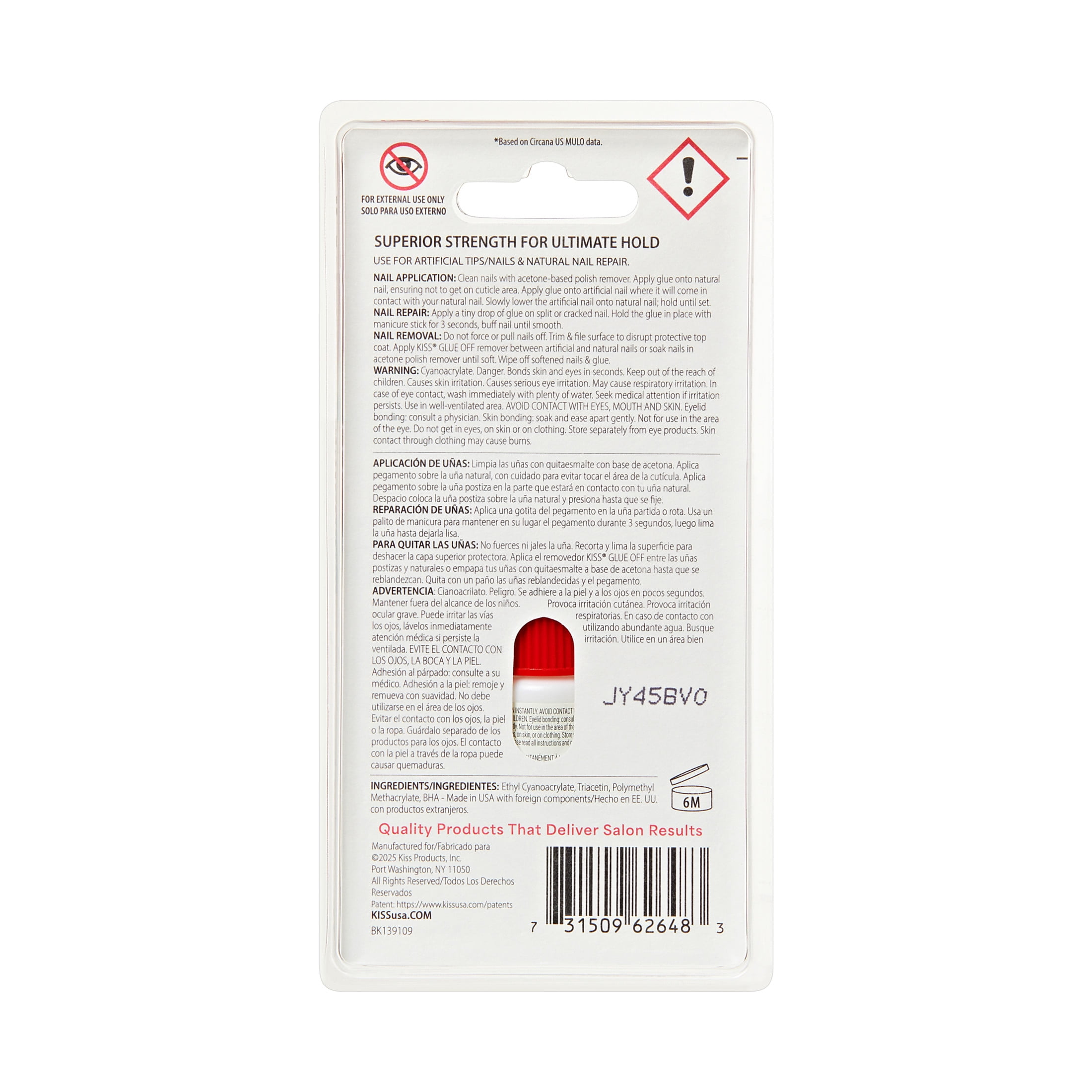 Kiss PowerFlex Maximum Speed Nail Glue for Press-On Nails (Clear, 0.1 oz) sxvve
