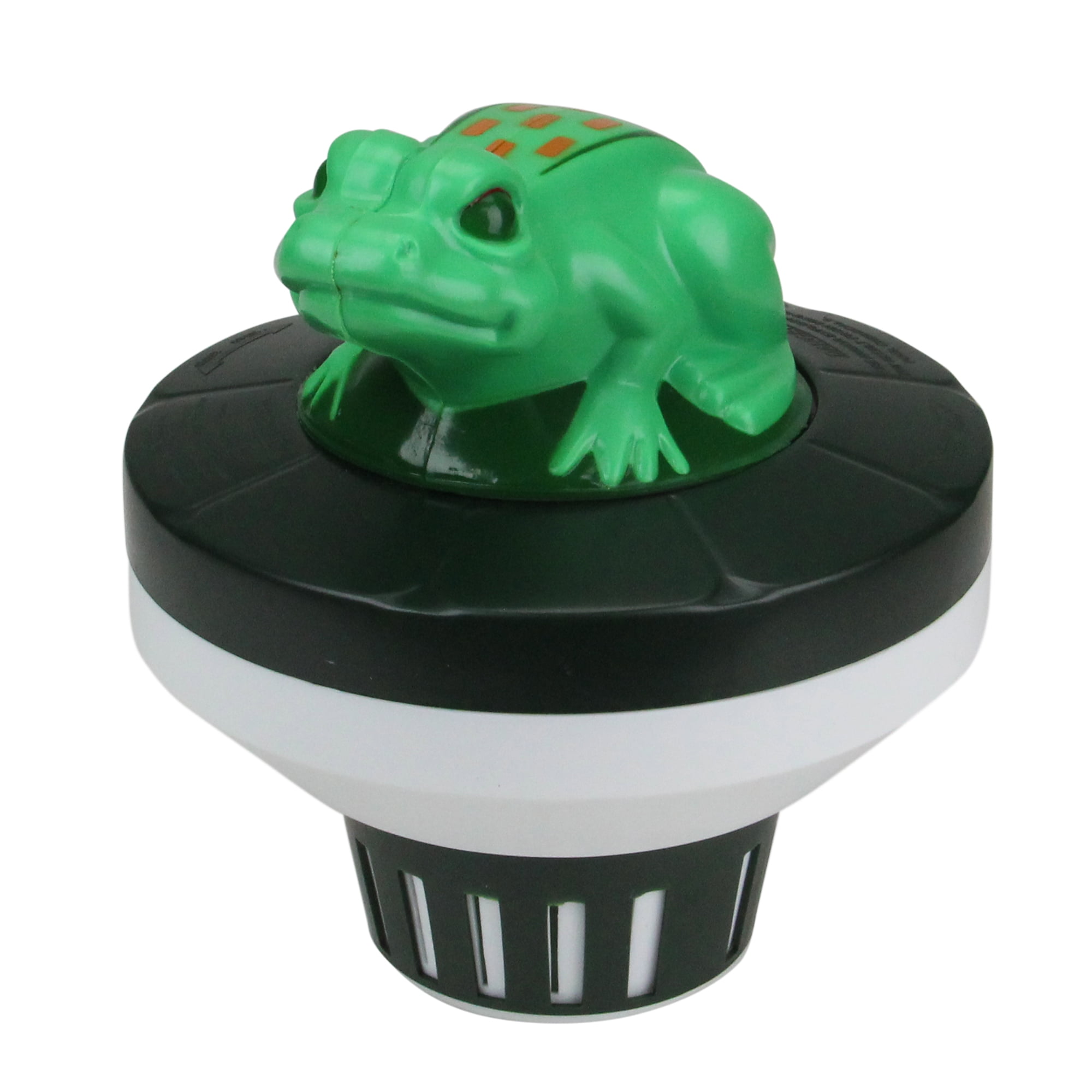 Swim Central Frog Floating Swimming Pool Chlorine Dispenser (Green/Black, 7.5 in) hleuw