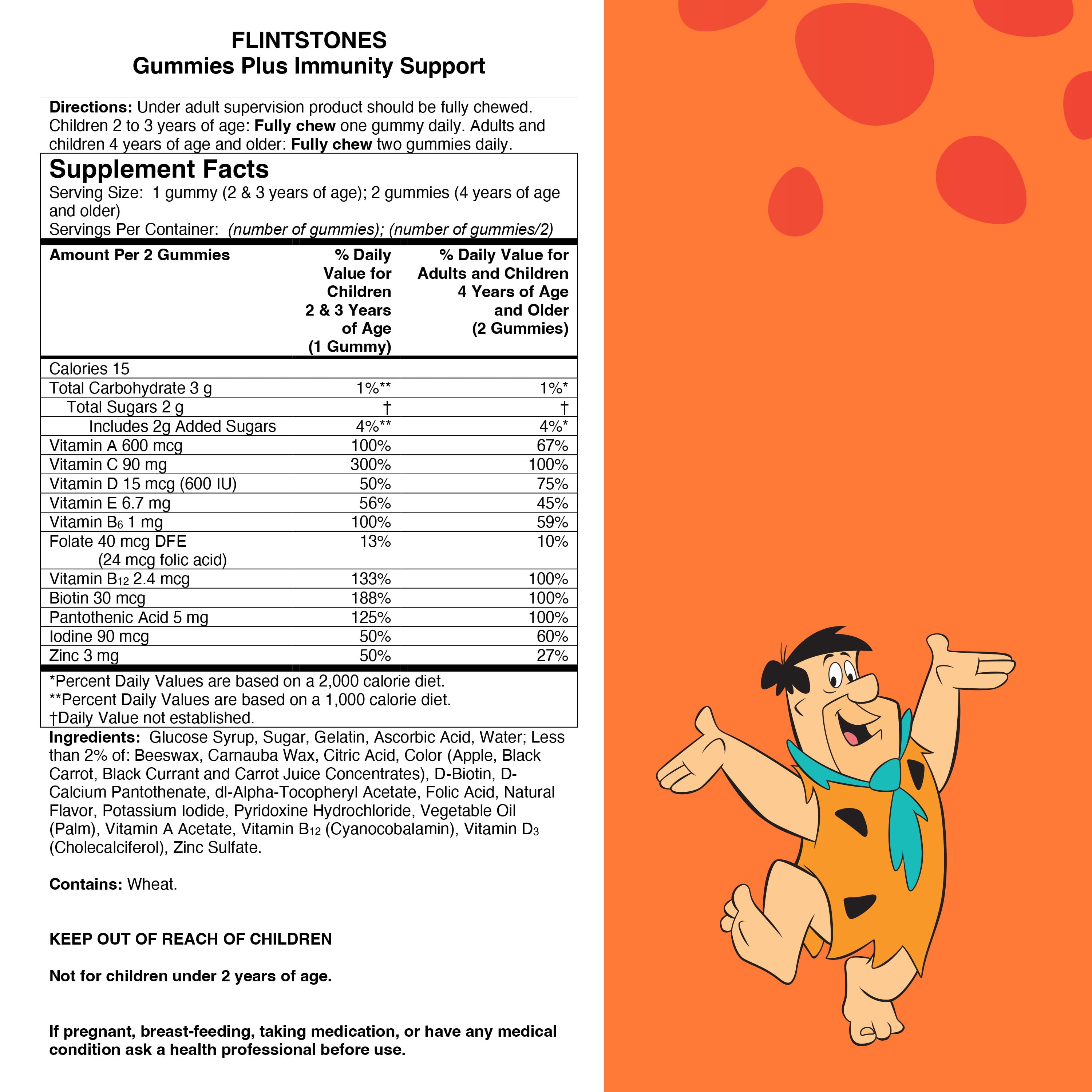 Flintstones Gummies Plus Immunity Support, Vitamin C & Zinc Multivitamin Supplement (150 Count) z7nc4