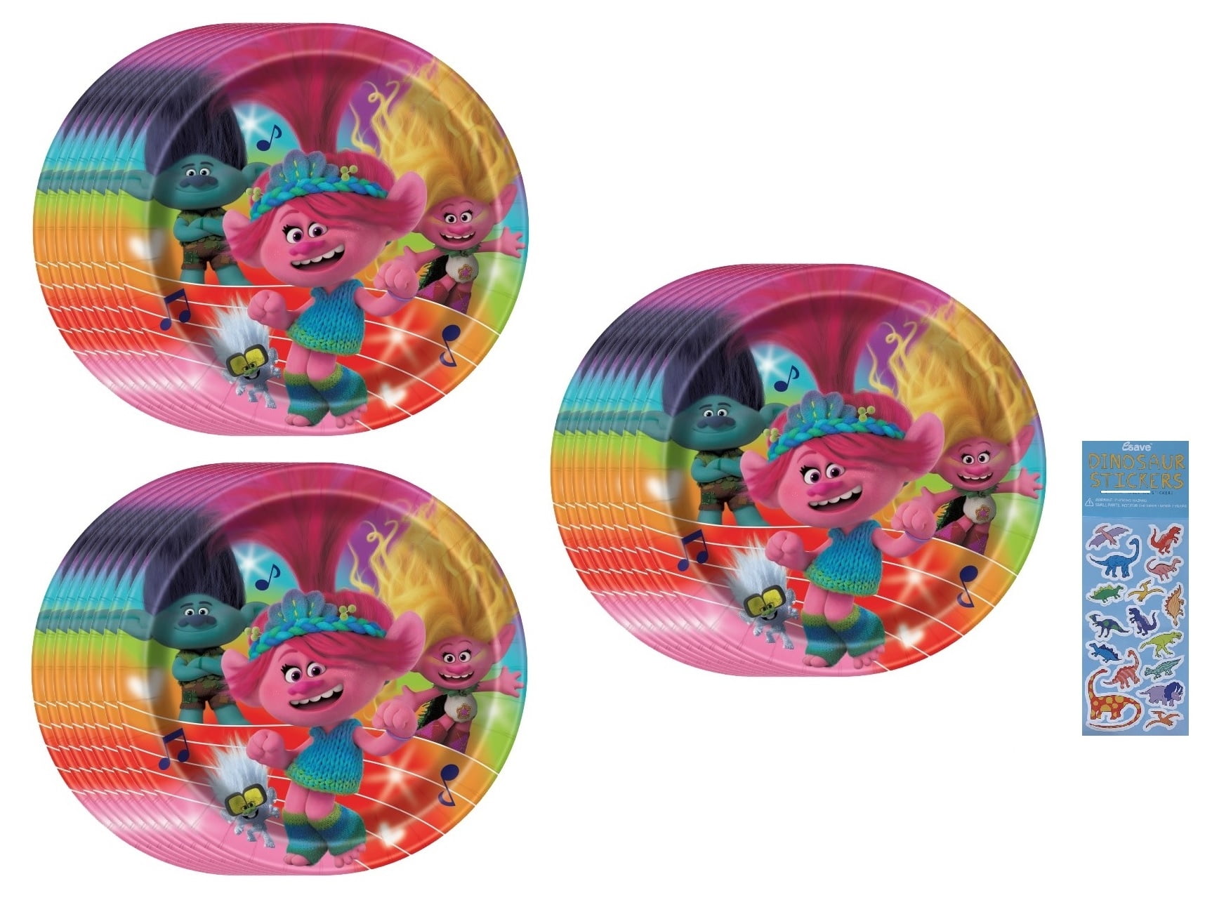Unique Trolls Birthday Party Supply Set (Multicolor, 24 Count) dq5nx