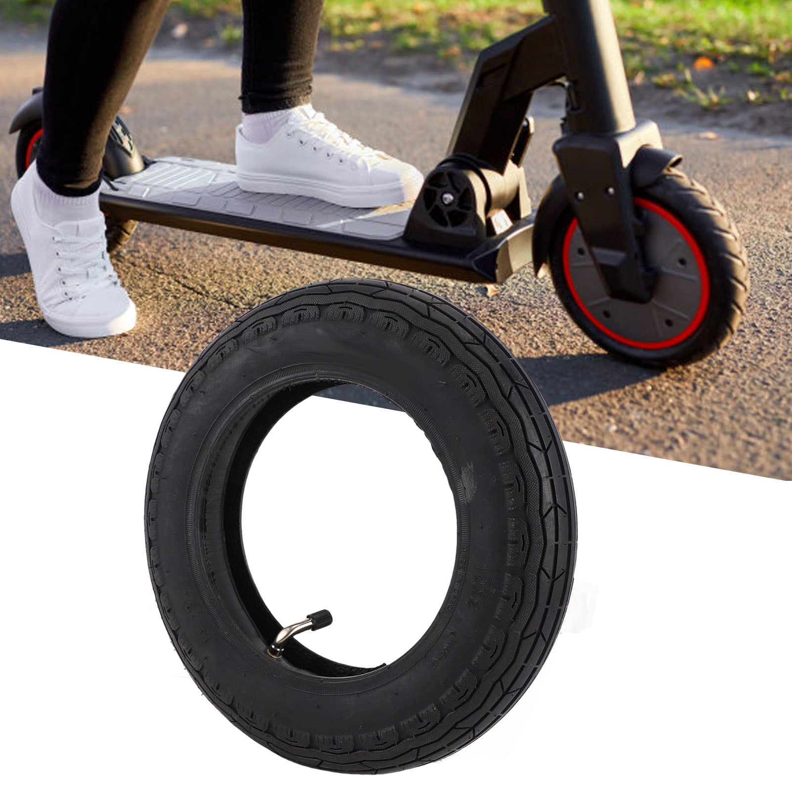 YAHHU Electric Scooter Tire Replacement Set, Heavy-Duty Thickened Rubber Outer Tire and Inner Component (10 in) ldylh