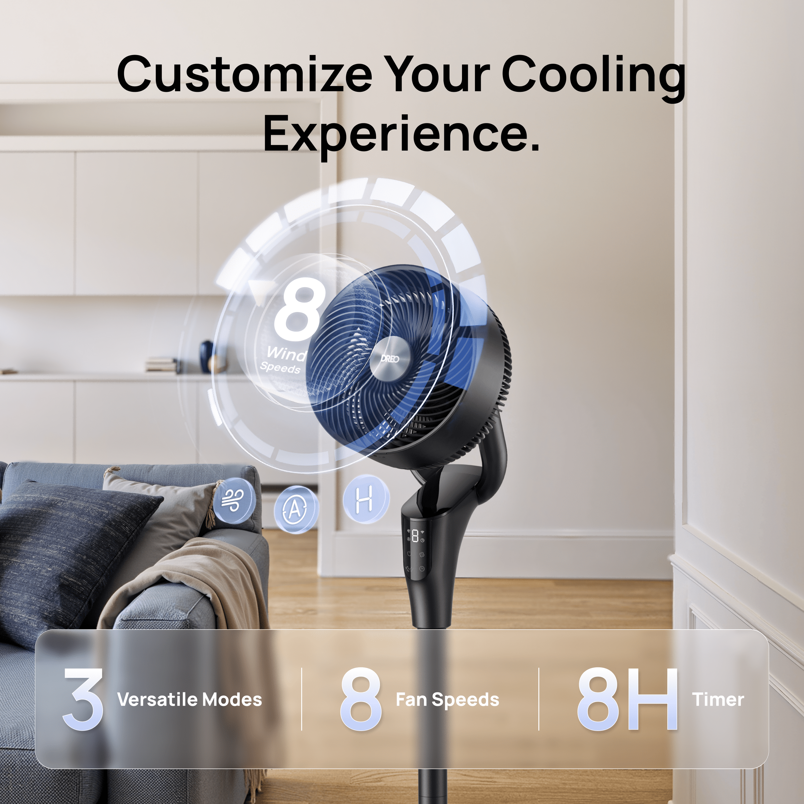 DREO Pedestal Fan, 2-in-1 Adjustable Table and Floor Fan, Ultra Quiet Oscillating Cooling Fan with Remote (Black, 38.1 in) 0hm7r