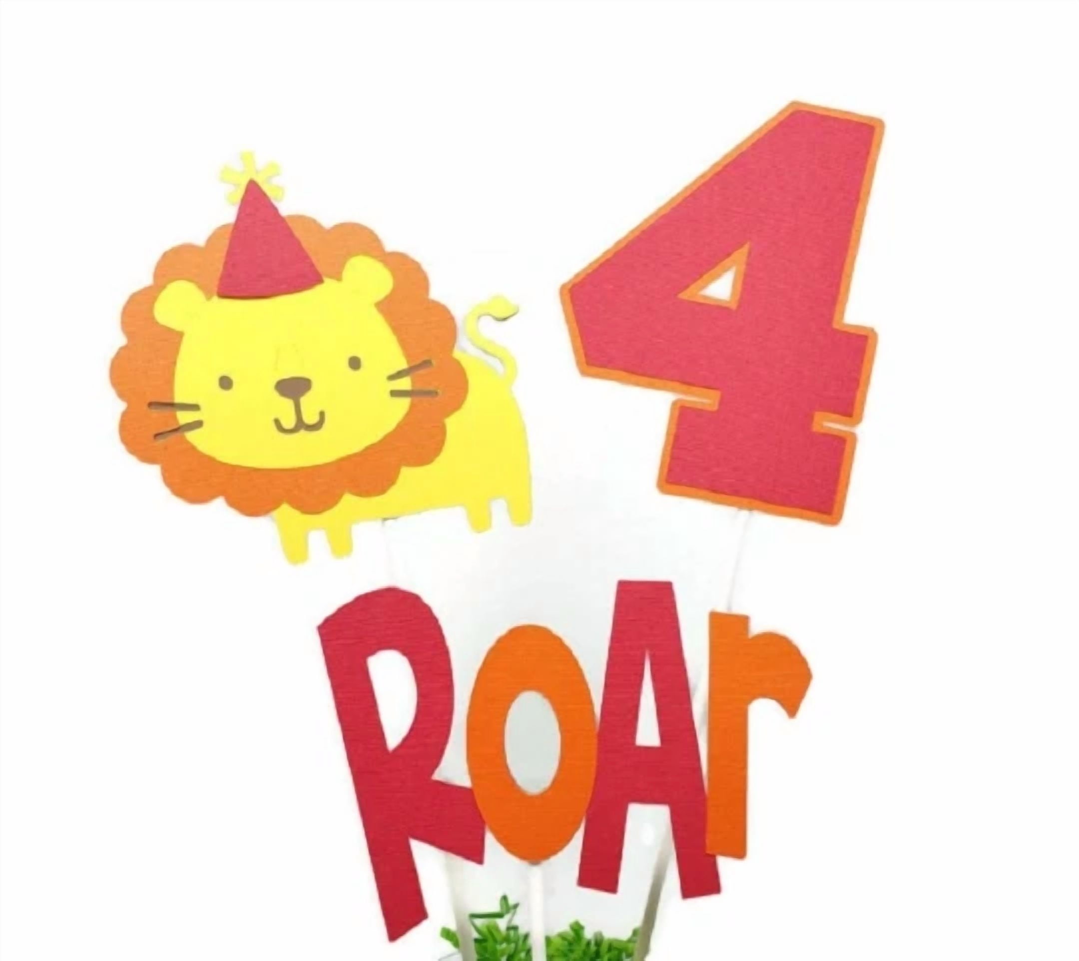 KLYNE Jungle Lion Birthday Party Centerpiece Sticks and Cake Toppers (1 Pack) eec3s