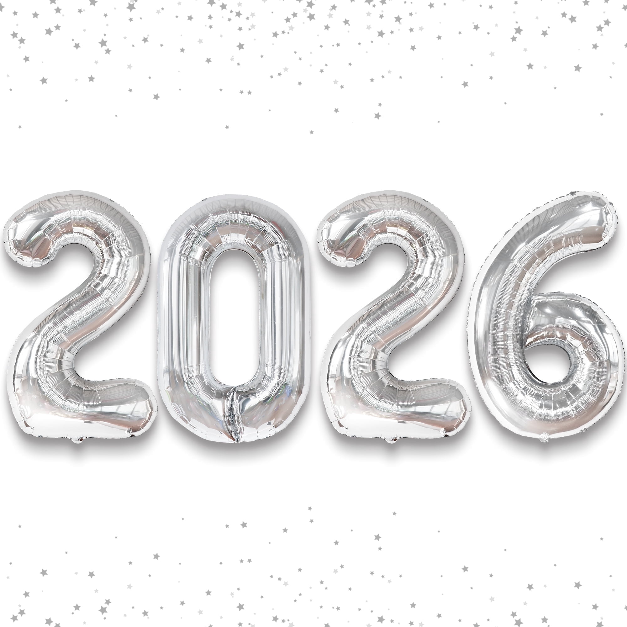 KatchOn 2026 Number Balloons, Giant Metallic Silver Foil Party Decorations (42 in) pwhxe
