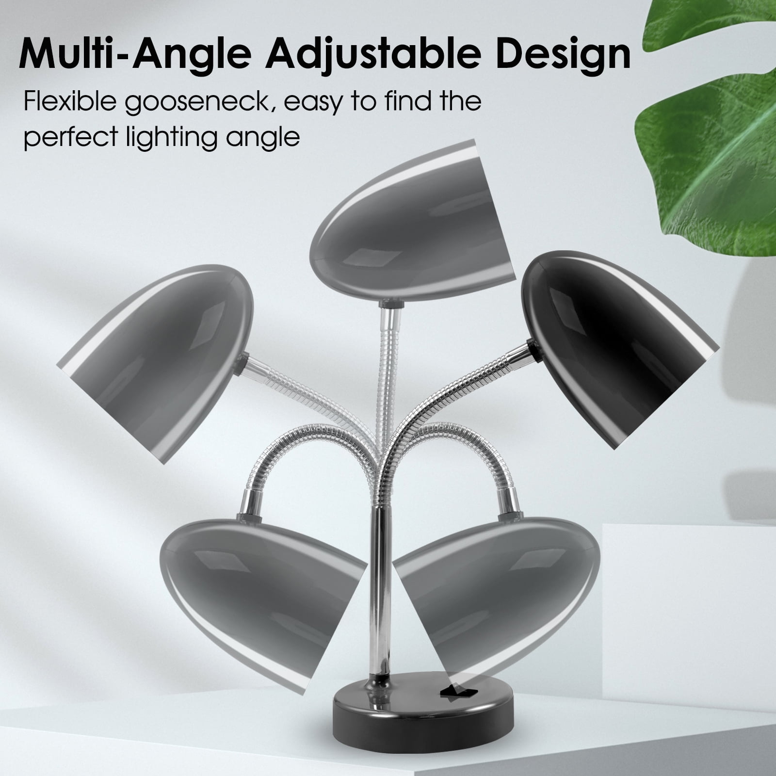 E Energetic Lighting LED Desk Lamp, Eye-Caring Study Light with Flexible Gooseneck (Black, 3.5W) 0i5cs