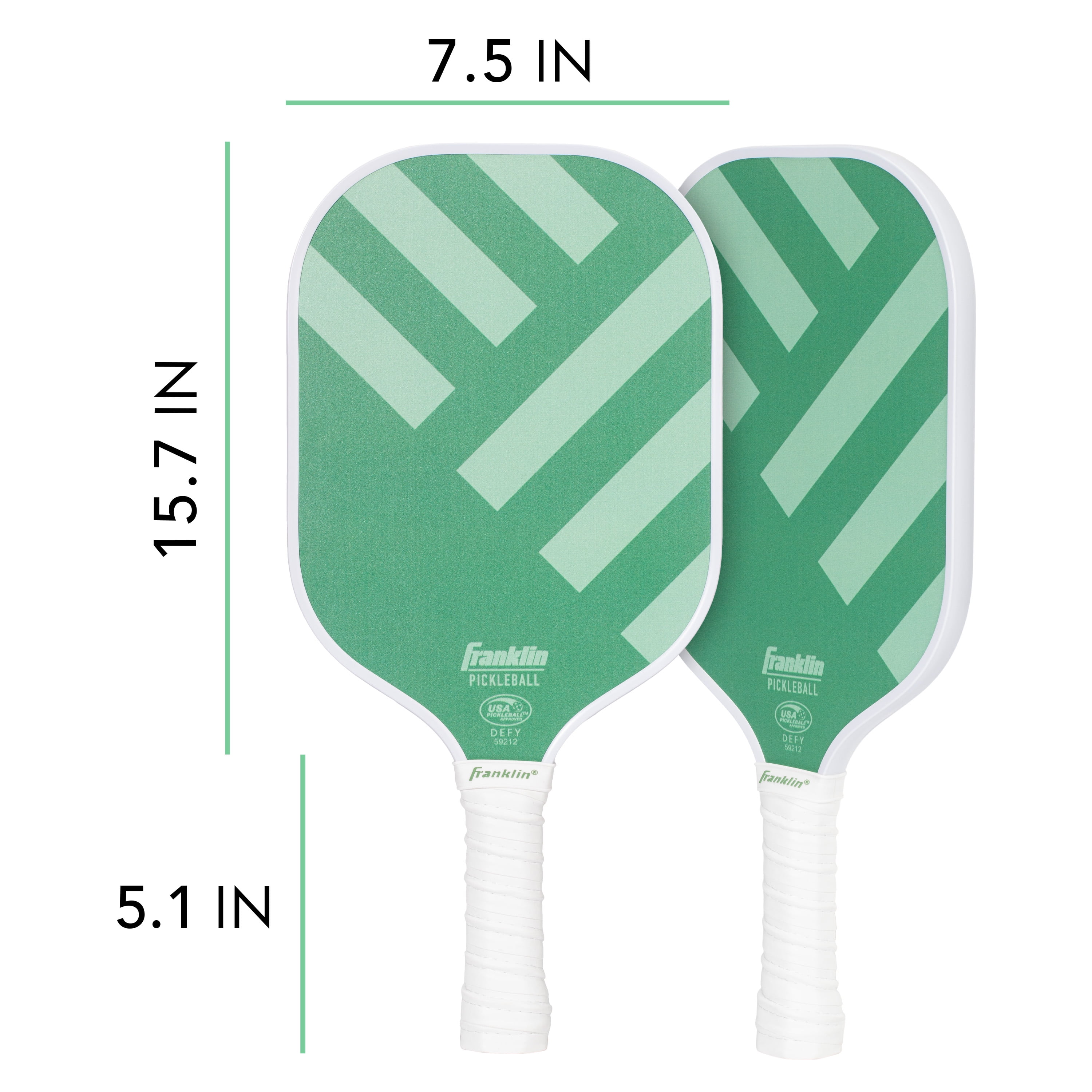 Franklin Sports DEFY Pickleball Paddle, Professional Fiberglass Surface with Polypropylene Core (Green, 7.4 oz) anwvm