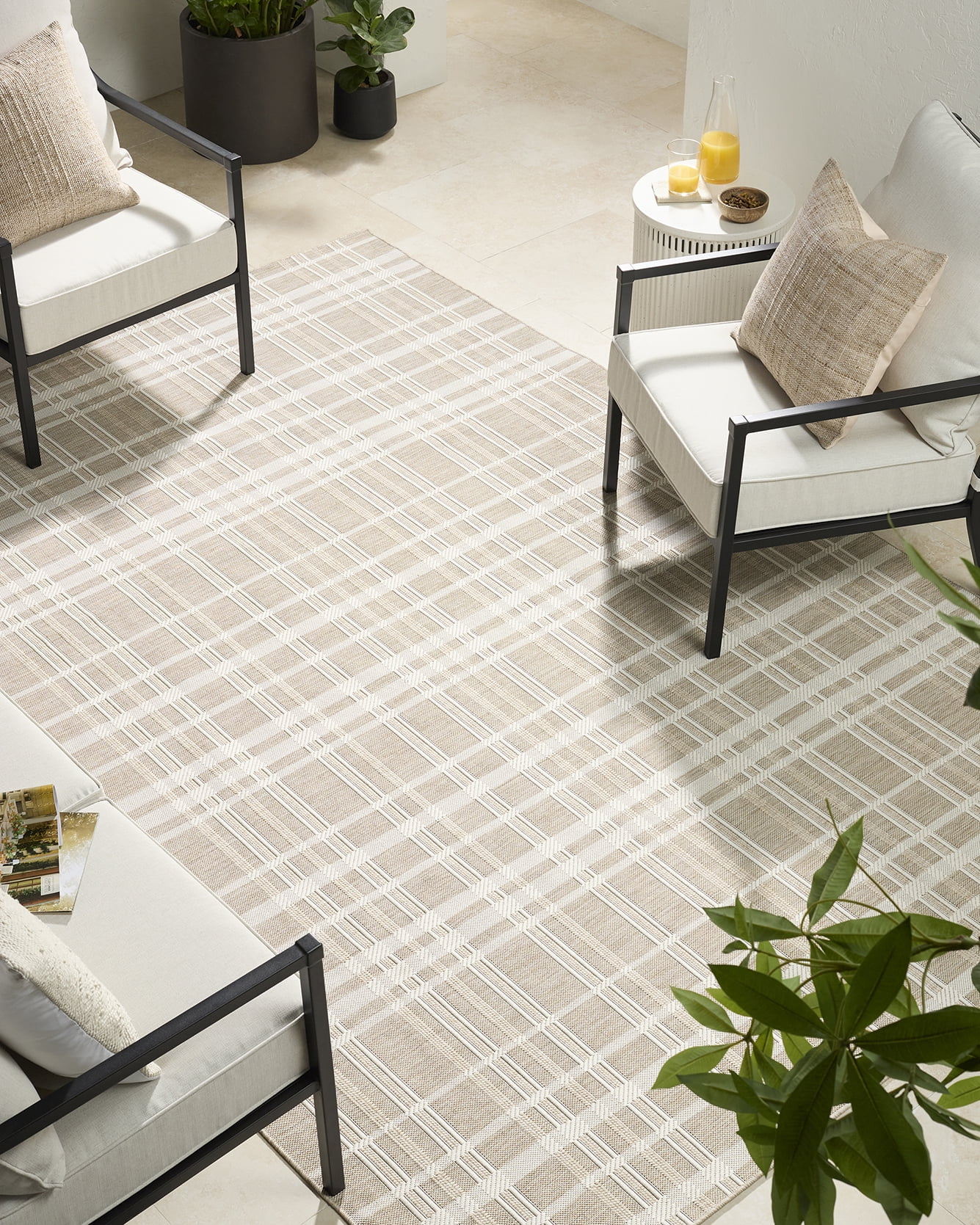 My Texas House Blake Outdoor Area Rug (White, 7 ft x 10 ft) ohz2t