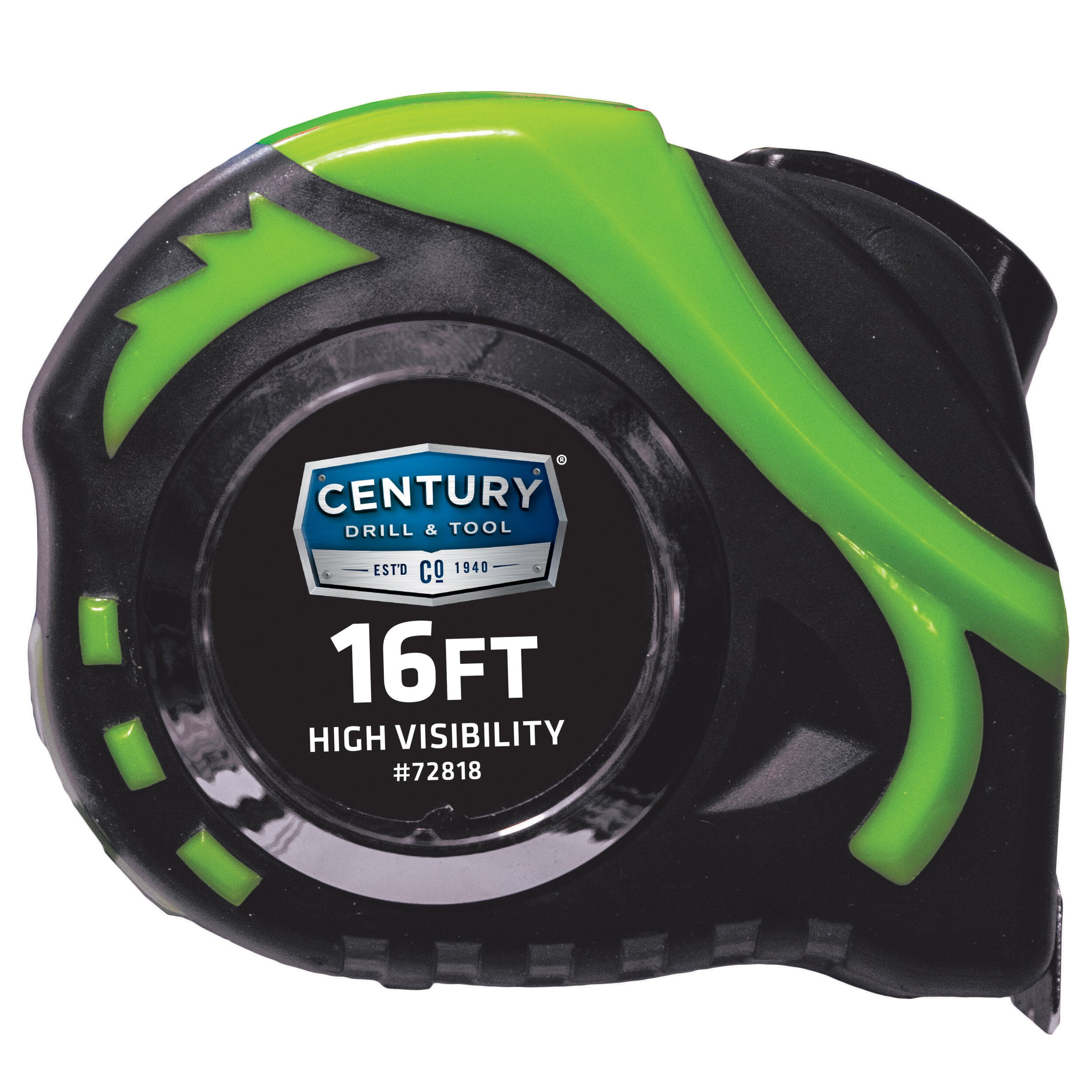 Century Drill & Tool High Visibility Tape Measure, Impact Resistant, Auto-Lock (Yellow, 16 ft) t7ba1