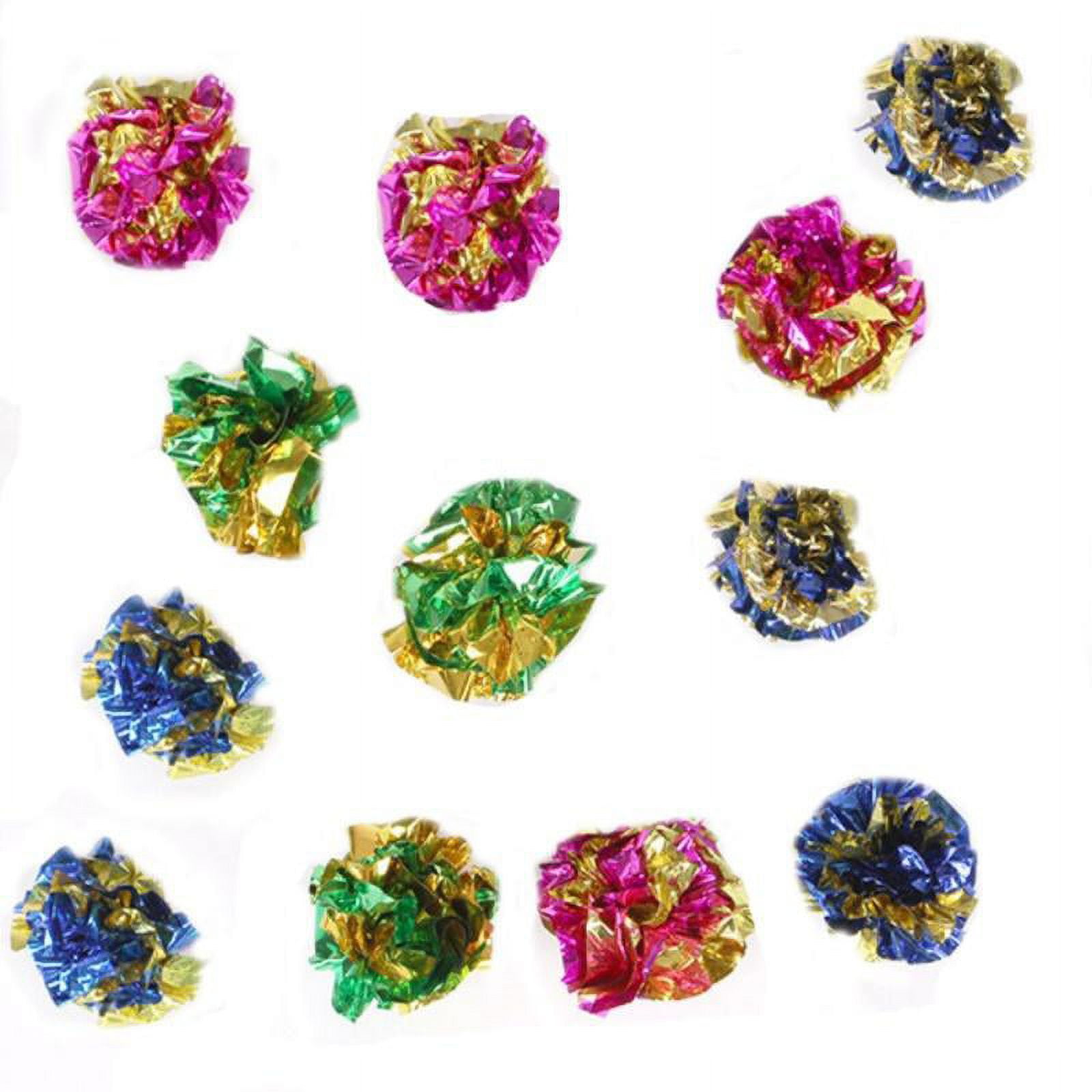 Popvcly Interactive Crinkle Foil Balls for Cats, Pet Sound Toys for Exercise and Play (Multi-color, 12 Pack) m8ggk