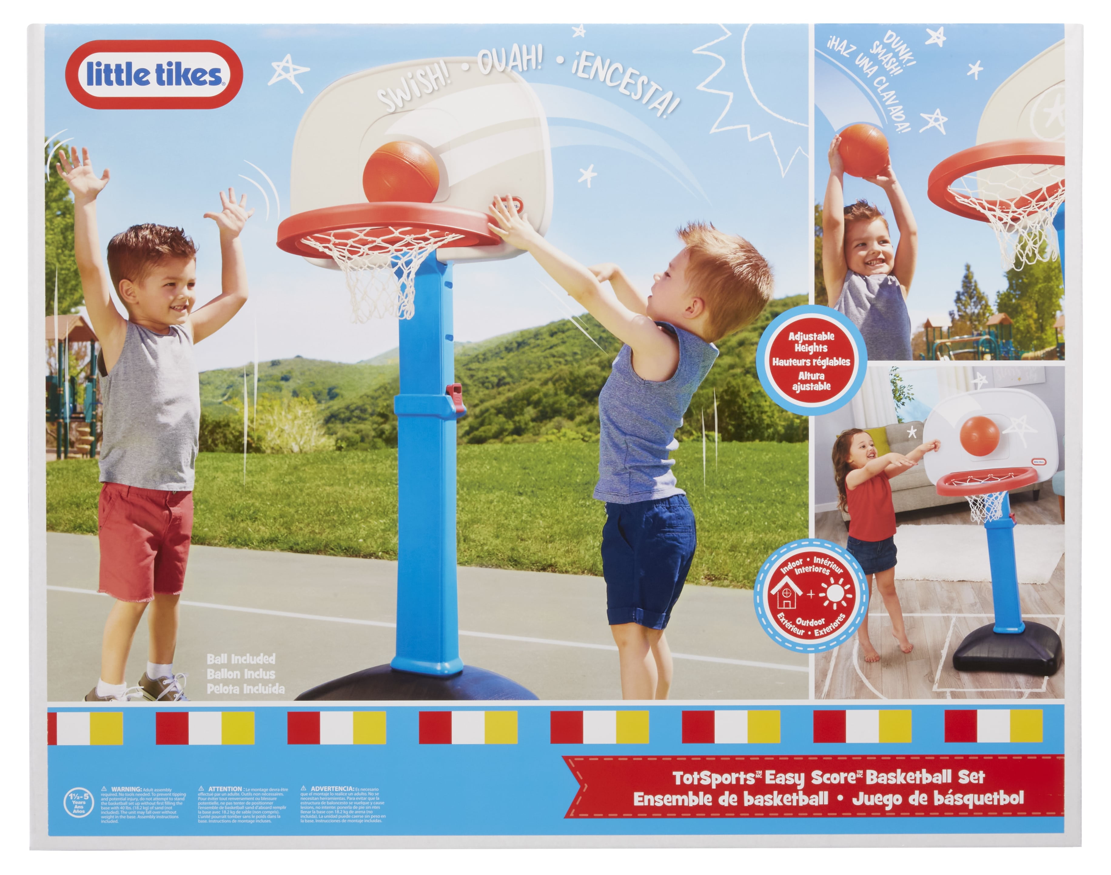 Little Tikes TotSports Easy Score Adjustable Basketball Hoop (Red, 2.5 ft to 4 ft) hp75m