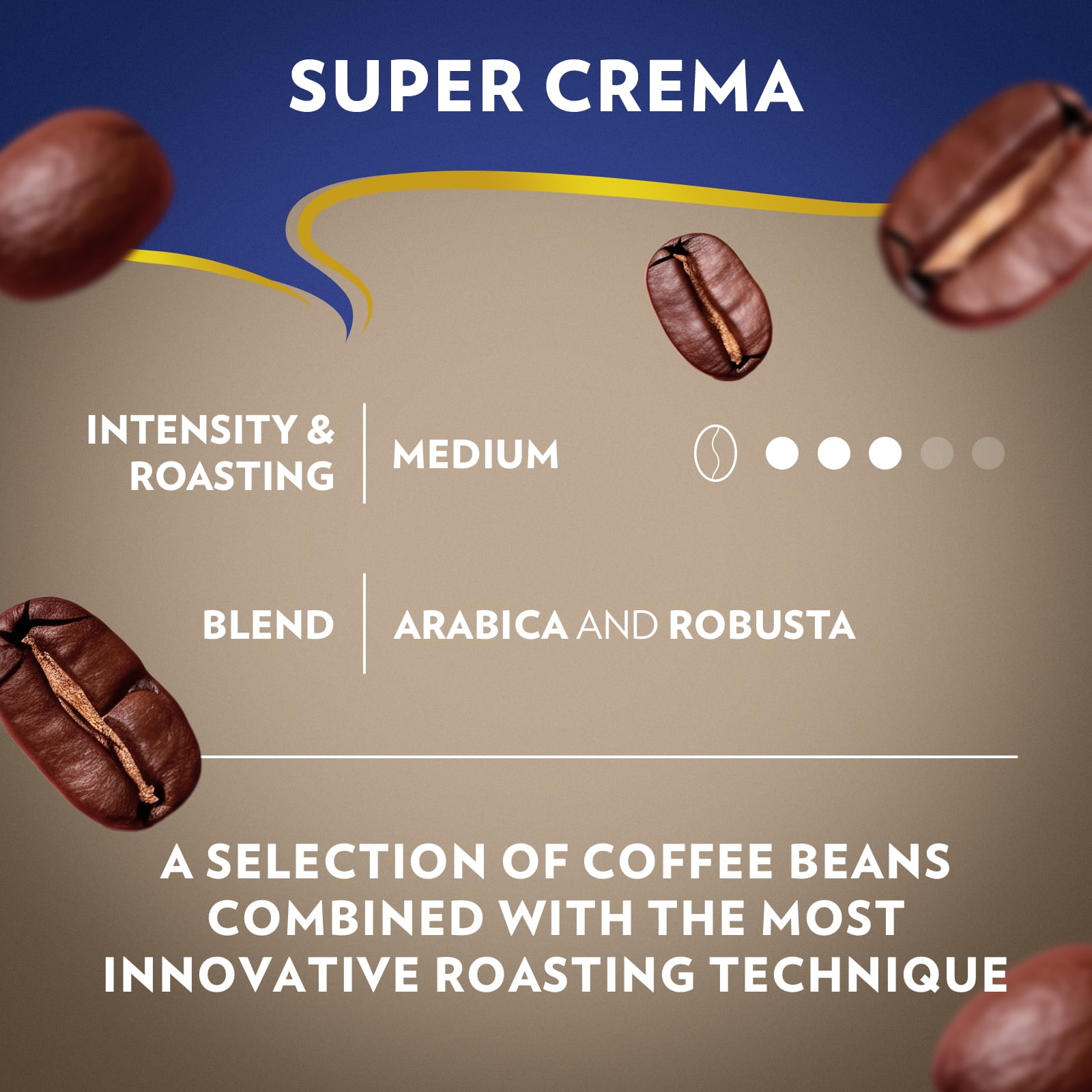 Lavazza Super Crema Whole Bean Coffee, Medium Roast, Arabica and Robusta Blend (4.4 lb Total) p4uu4