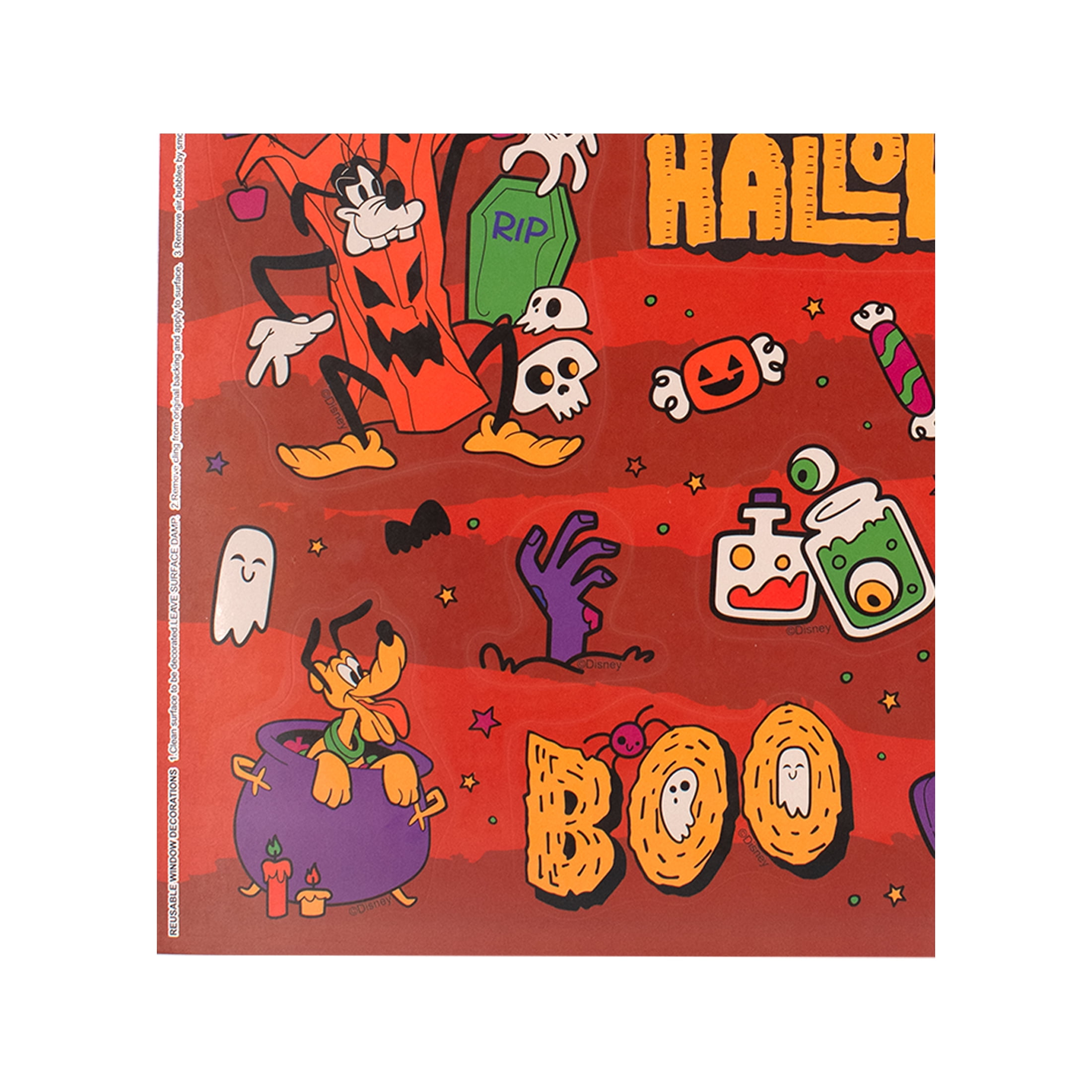 Ruz Disney Mickey Halloween Static Cling Wall and Window Decals (White, 16 Pieces) ell8d