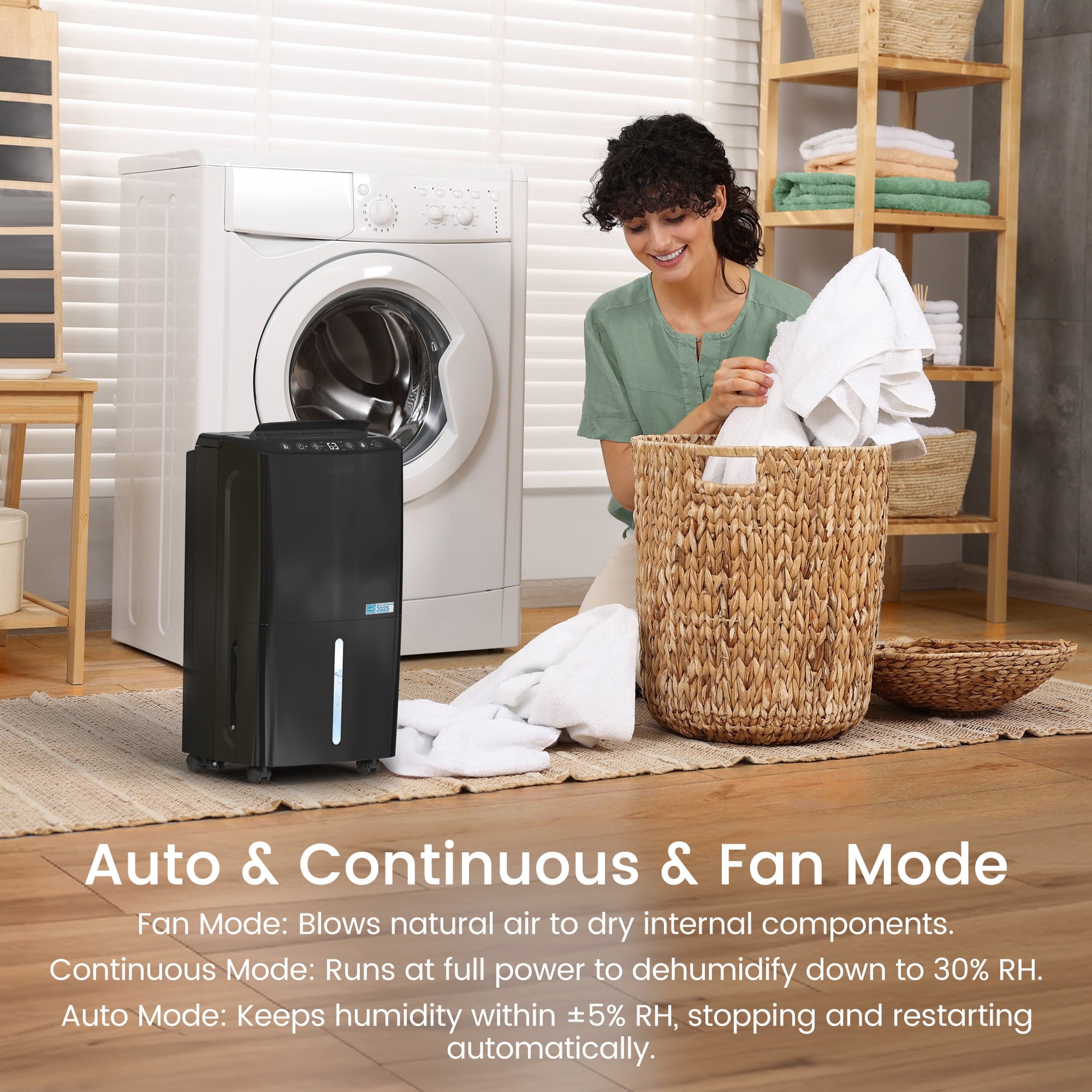 Waykar 34 Pint Dehumidifier for Home and Basement (Energy Star, Ultra Quiet, 10 Pint DOE) fmhiz