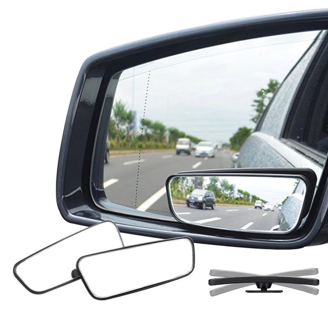 Ampper Blind Spot Mirror Rectangle Convex Wide Angle Off-Road Accessory (White, 2 Pack, 3.7 in x 1.37 in) i53ig