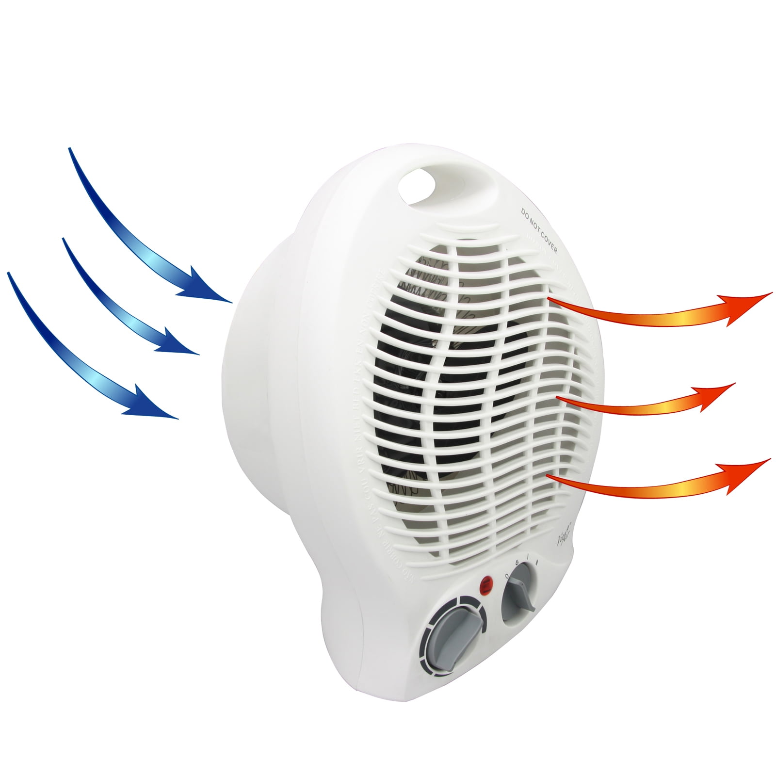 VieAir 1500W Portable Electric Fan Heater with Adjustable Thermostat (White, 1 Unit) erf4r