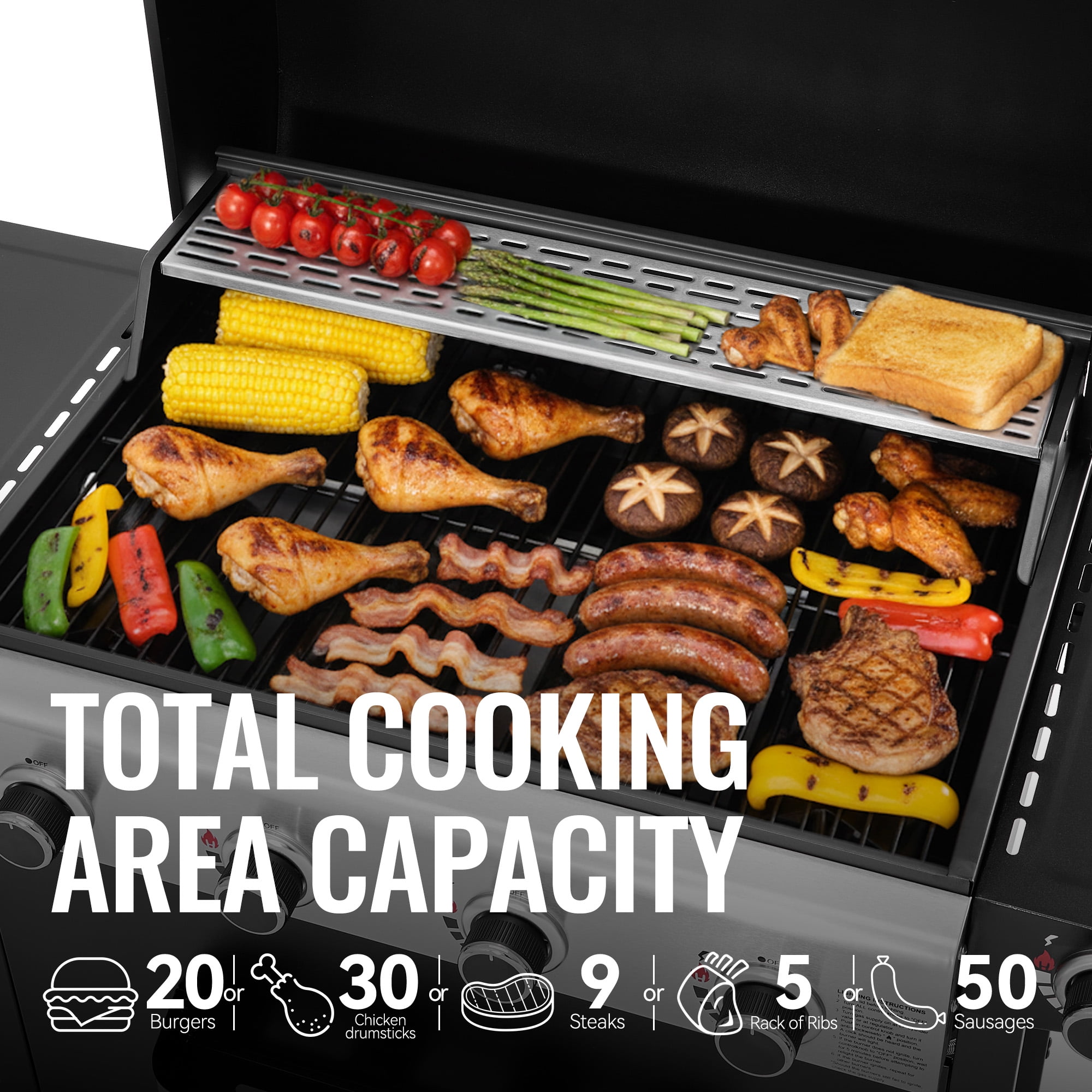 Royal Gourmet GH4001H 4-Burner Gas Grill with Side Burner (Black, 625 sq. in.) j0j68