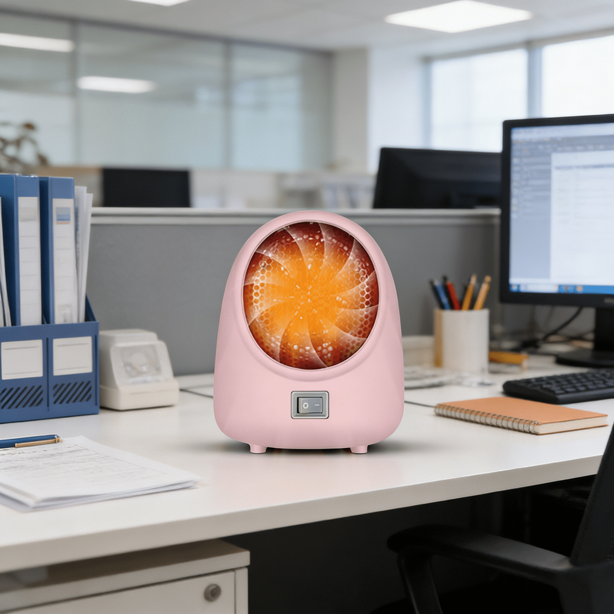Hibibud Portable Rechargeable Desktop Heater, Fast Heating Personal Space Warmer for Office and Home (Pink) aluq4
