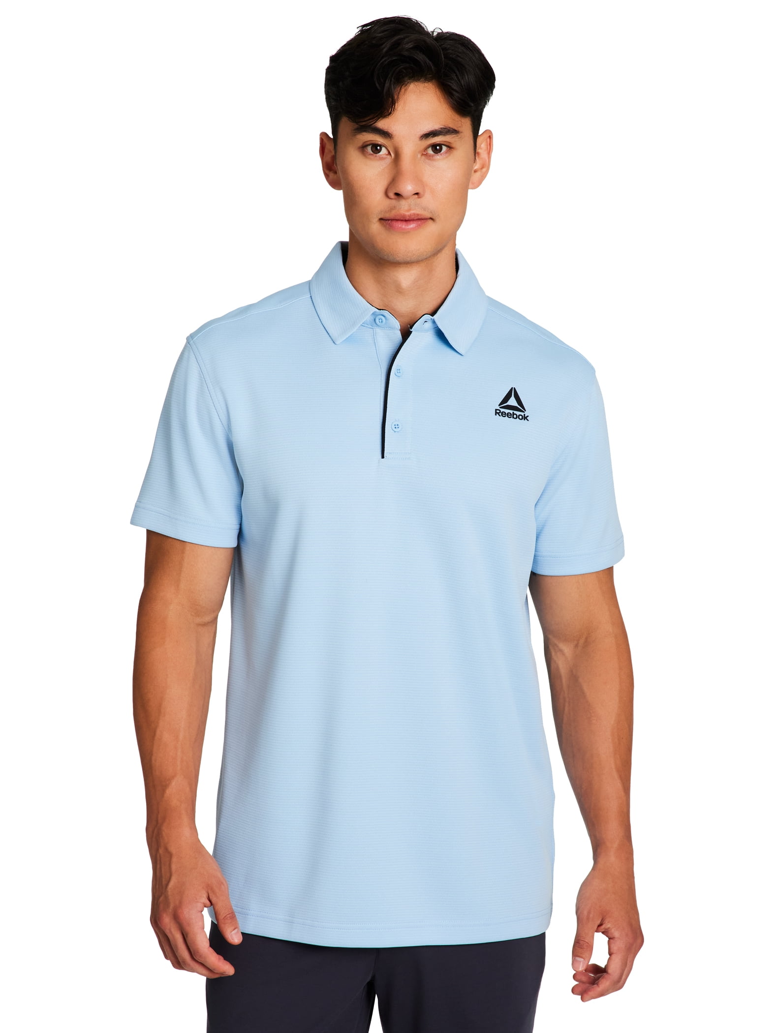 Reebok Men's Performance Polo Shirt Moisture-Wicking Active Golf Top (Blue, XS) 614iz