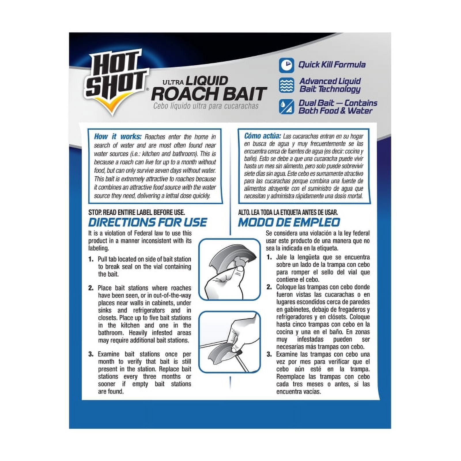 Hot Shot Ultra Liquid Indoor Roach Bait Stations (3 Count) 9dj1v