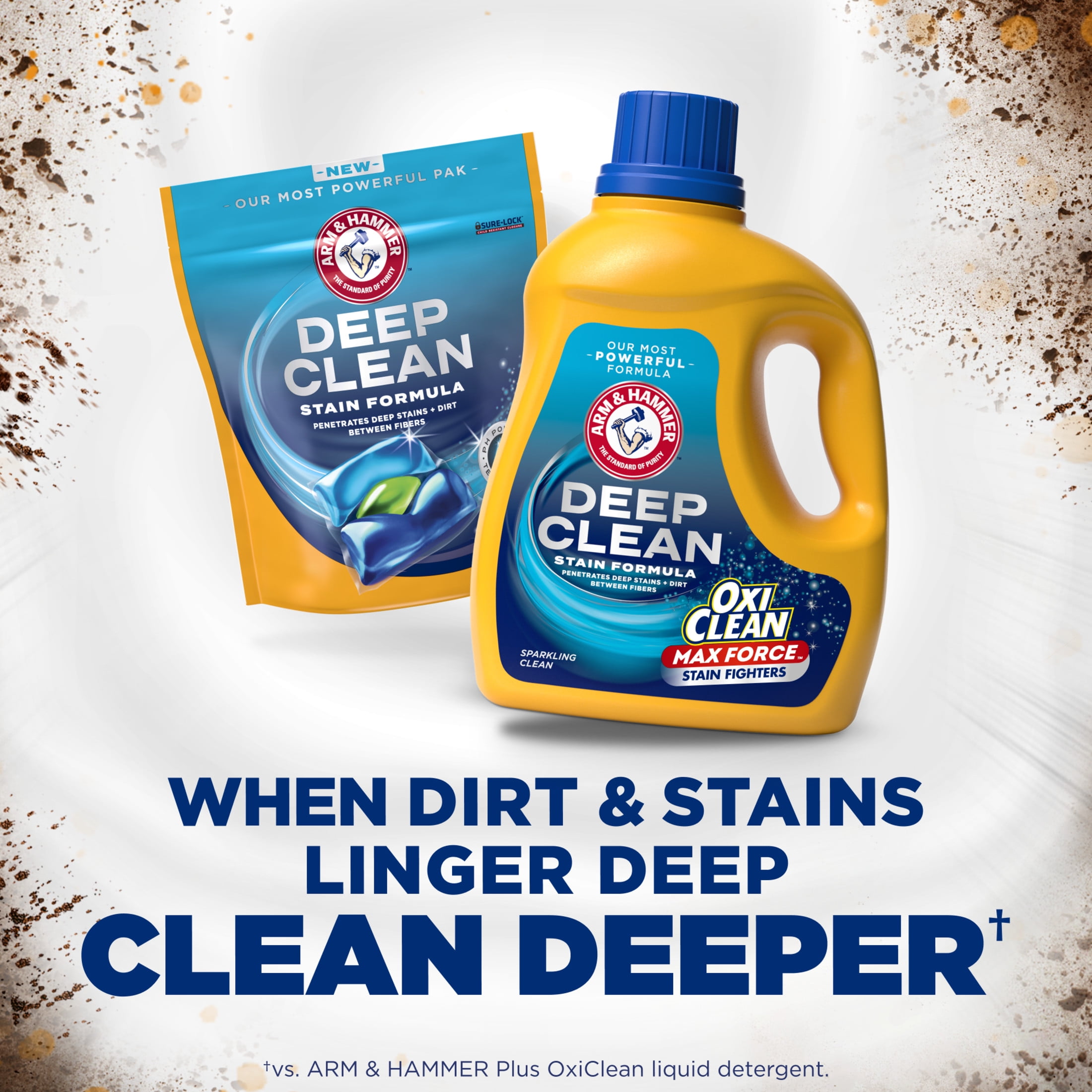 ARM & HAMMER Deep Clean OxiClean Max Force Liquid Laundry Detergent (Sparkling Clean, 75 fl oz) ls0ca