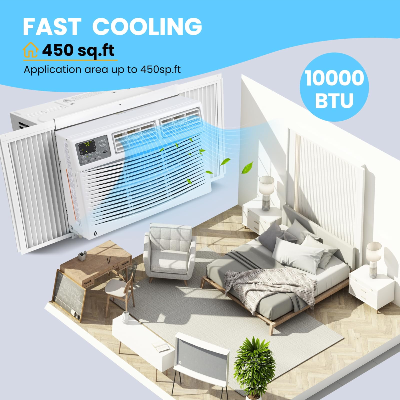 Sunflower Home Decor 10000 BTU Window Air Conditioner (White, 450 Sq. Ft) syho4
