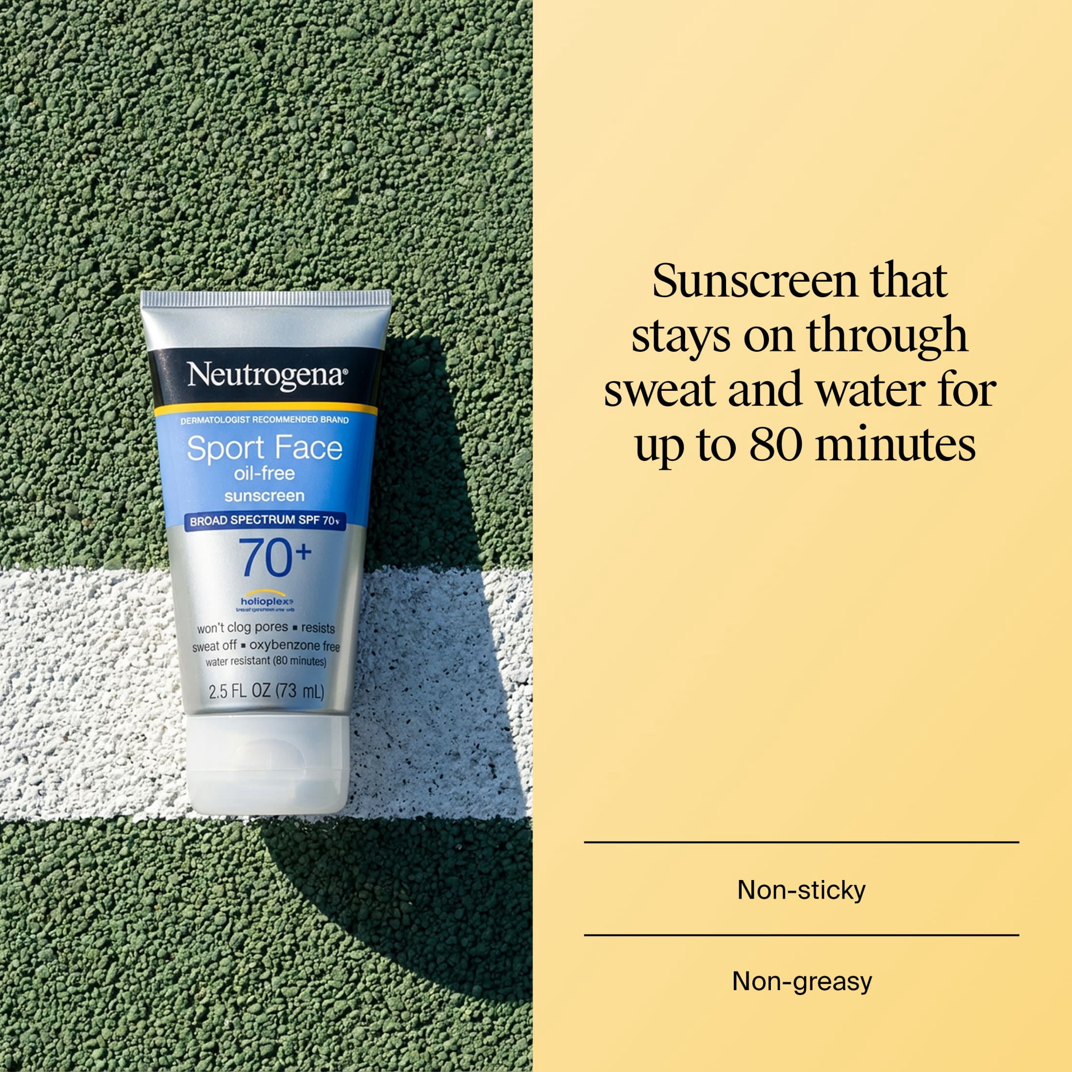 Neutrogena Sport Face Oil-Free Sunscreen Lotion Broad Spectrum SPF 70+ (2.5 fl oz) eqh7w