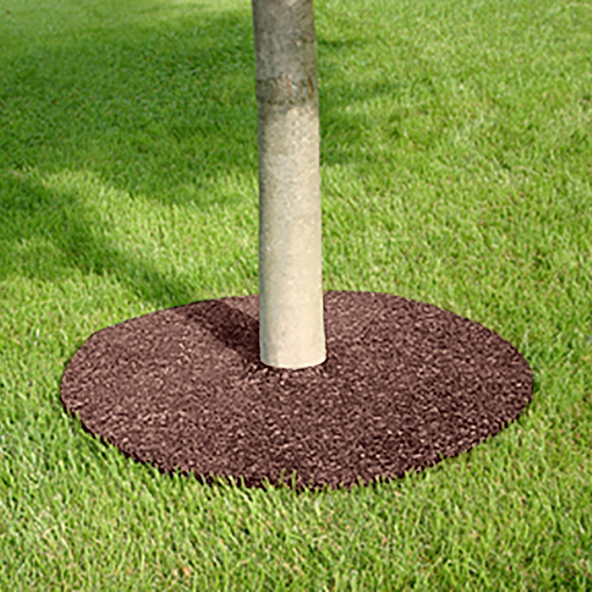 GroundSmart Rubber Mulch Tree Ring, Weed Prevention Landscape Edging (Red, 24 in, 3 Pack) gadsd