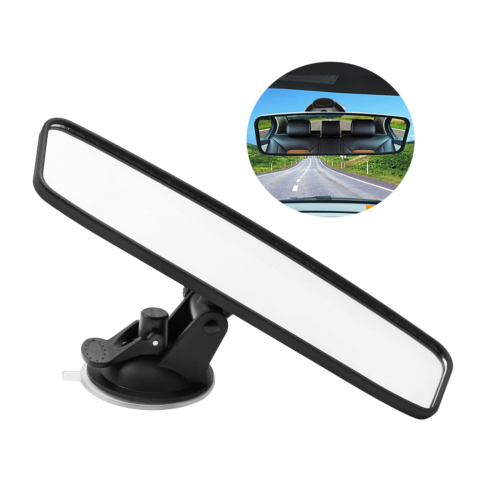 Anxingo Interior Rear View Mirror, Adjustable Wide Angle Blind Spot Mirror for Cars Trucks and SUVs (9.64 in x 2.6 in, White) 7k4cx