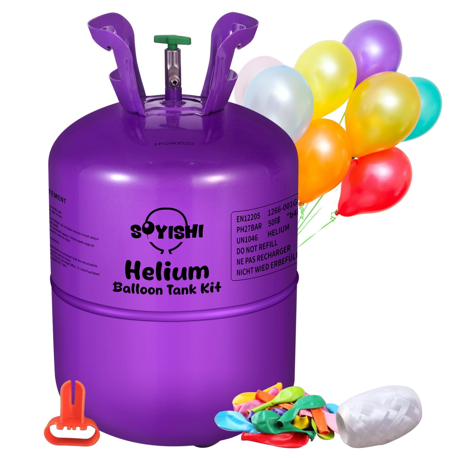 Soyishi Helium Tank for Party Balloons (50 Count Capacity, 0.47 cu ft) l4p52