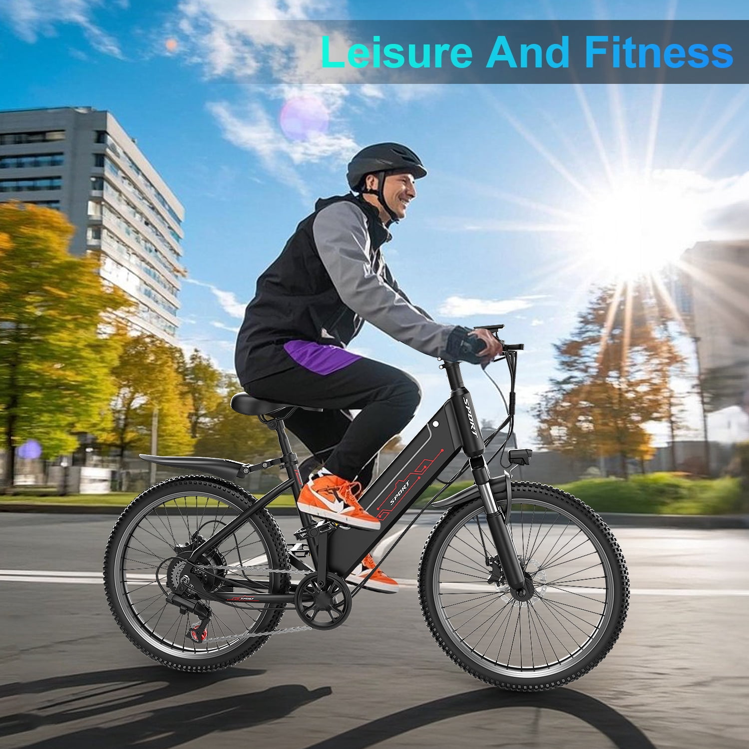 AVBDJOY Electric Bike for Adults, 1500W Peak Motor E-bike with 48V 12Ah Removable Battery (Black, 26 in) ihmv9