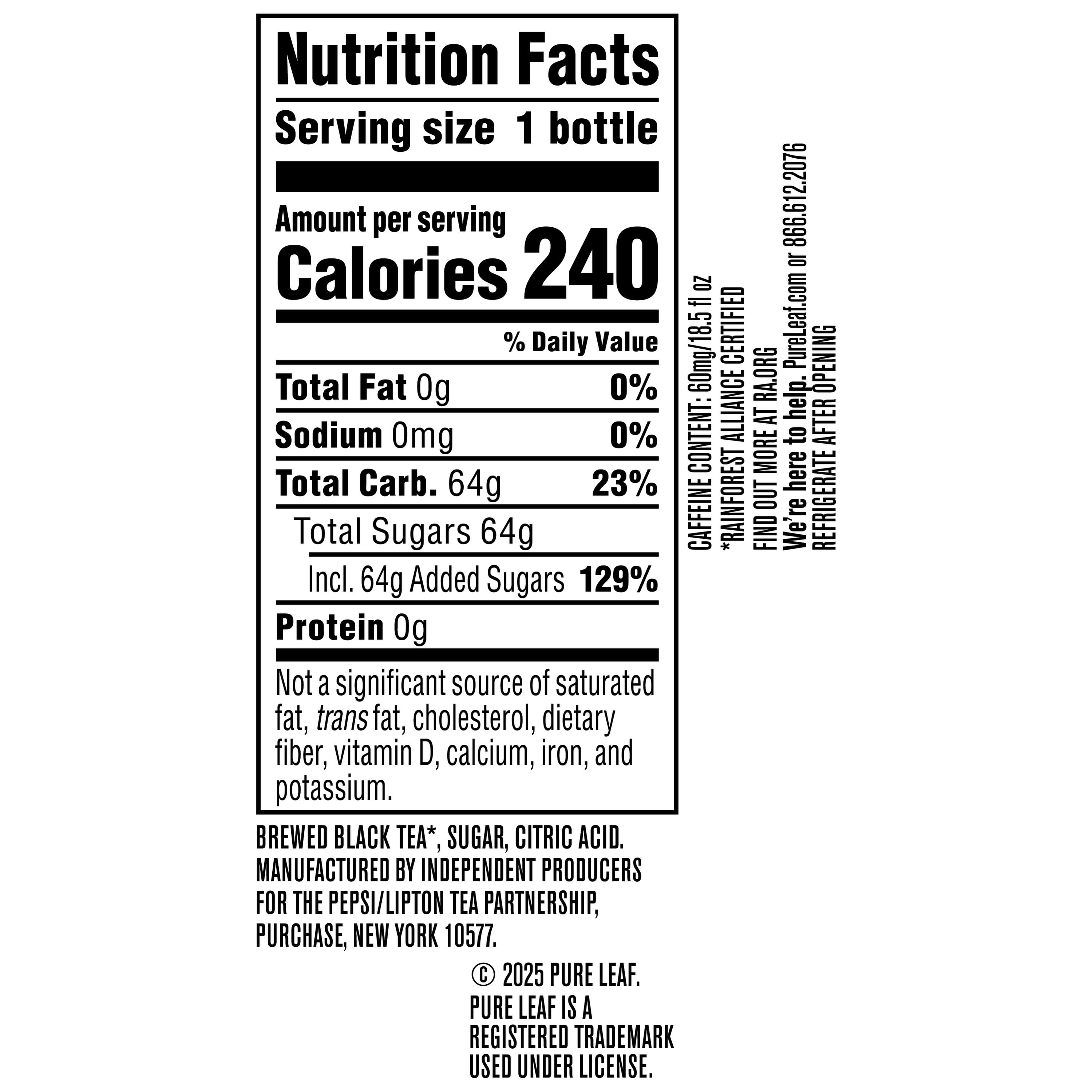 Pure Leaf Extra Sweet Real Brewed Black Iced Tea (12 Pack, 18.5 fl oz) 1q2p6