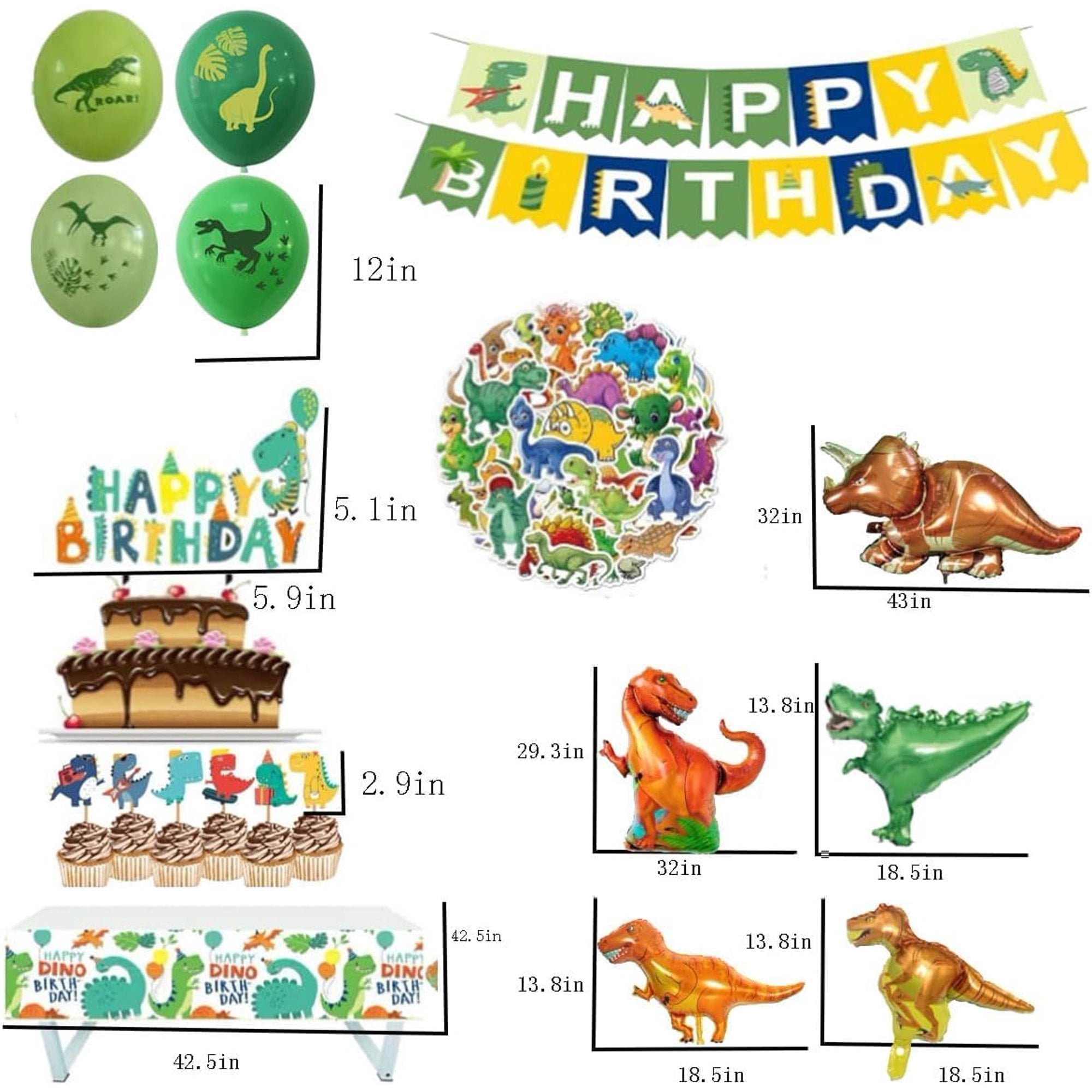 Matecam X1 Dinosaur Birthday Party Decorations Set (Multicolor, 109 Piece Kit) q00um