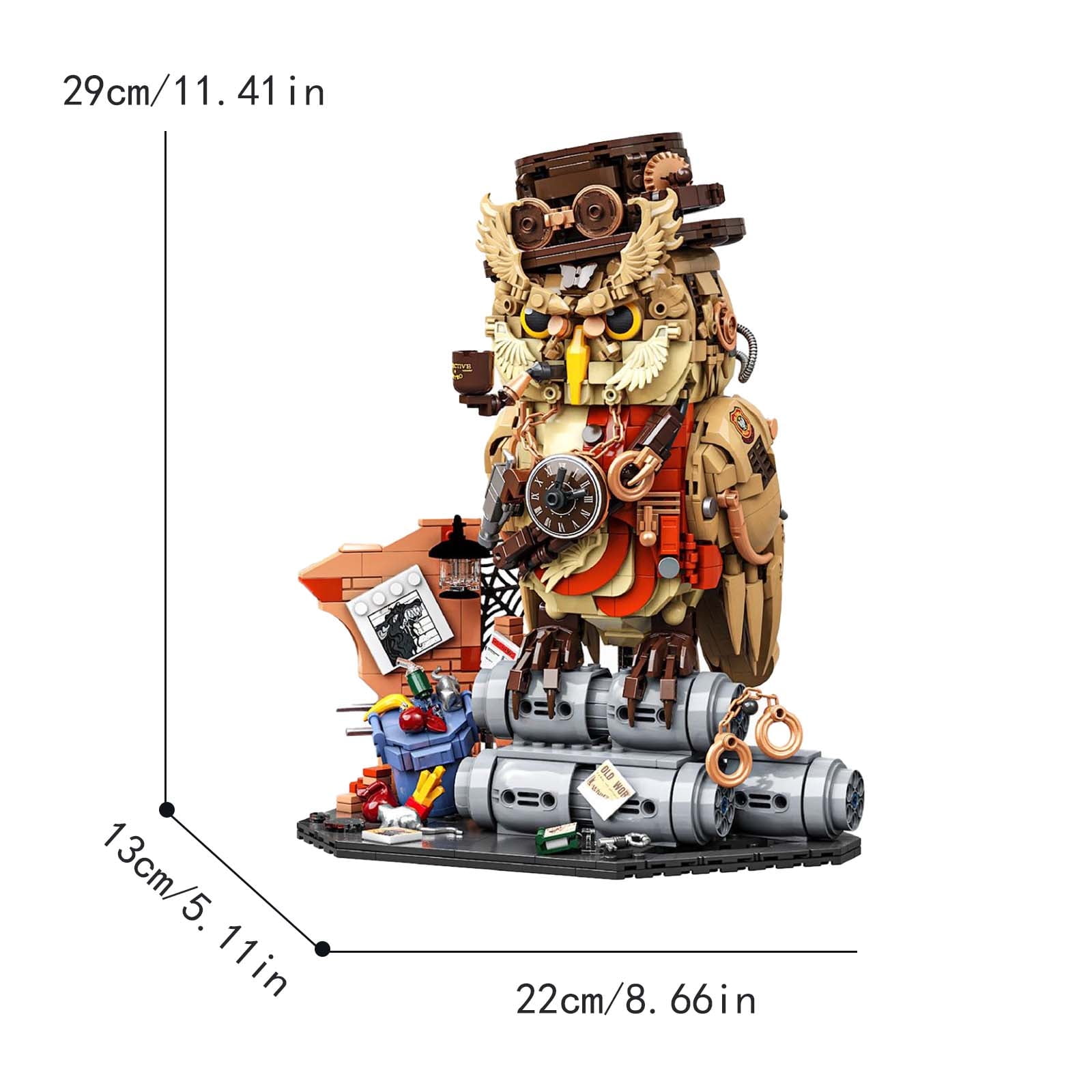 Honchoes Detective Owl Building Blocks Set, Animal Bird Model Construction Kit (1286 Pieces) zf6hx