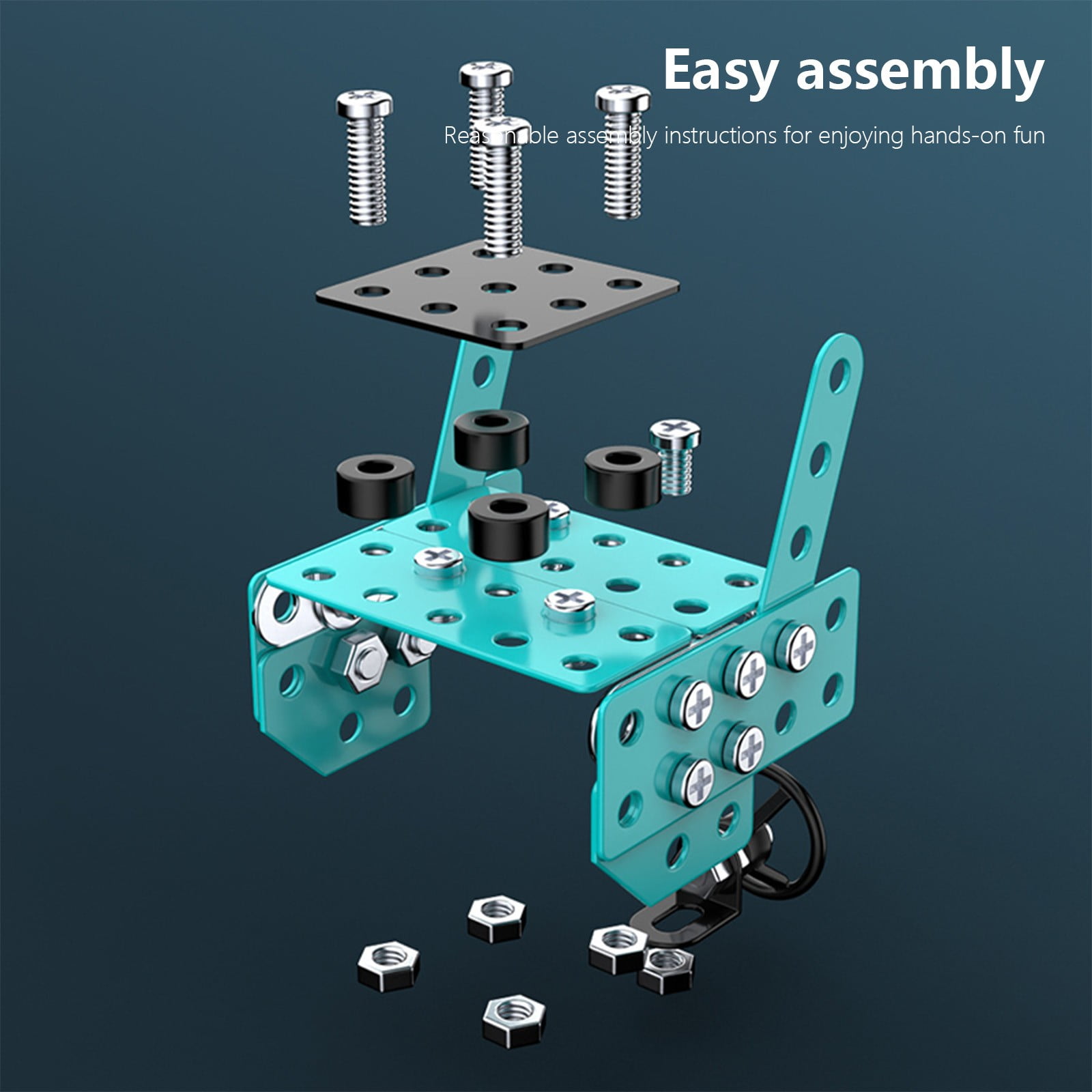 RKZDSR STEM Metal Model Car Building Kit, DIY Educational Erector Set for Kids (190 Pieces, 4.9 in L x 3.74 in W x 2.95 in H) 3ws36