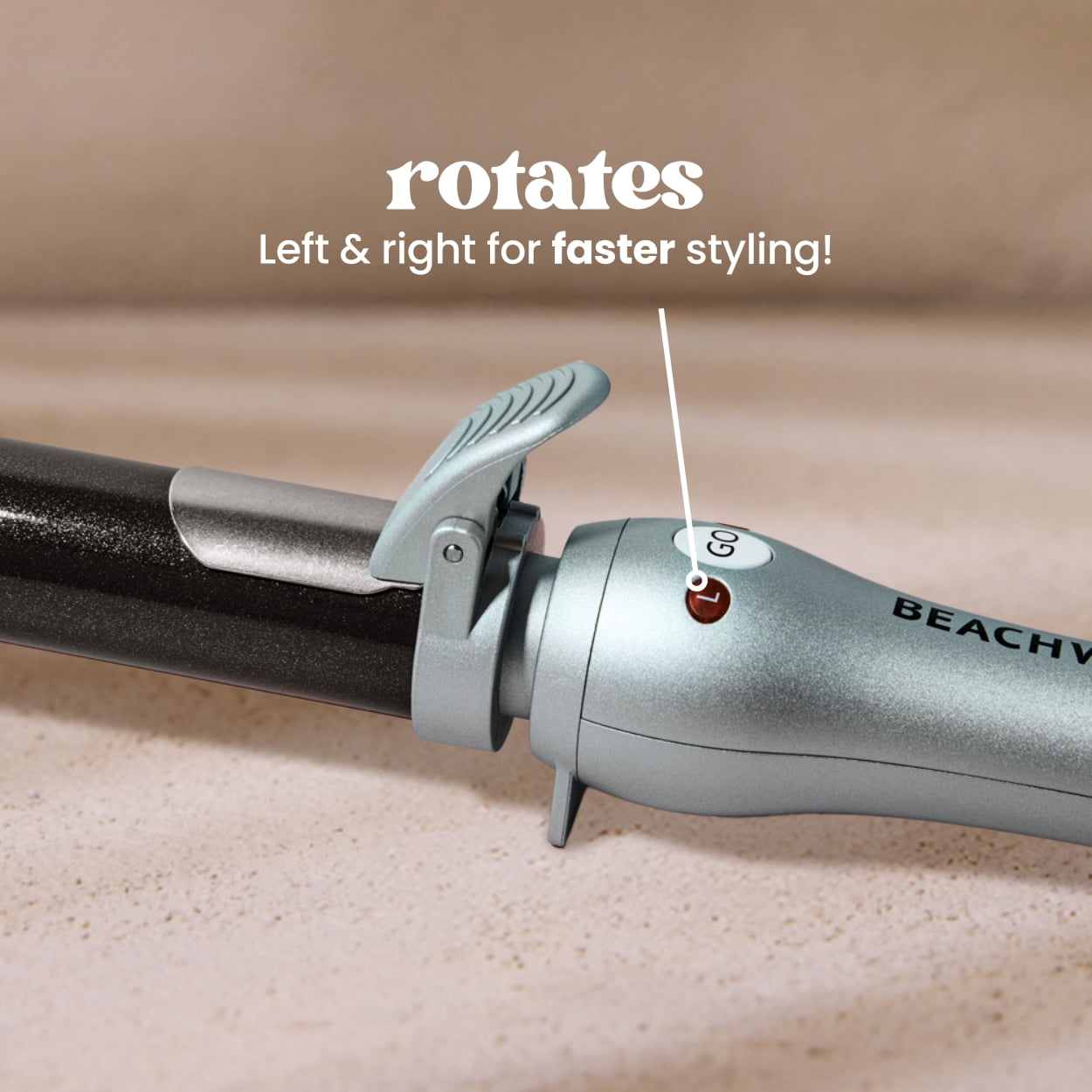 The Beachwaver Co. Pro Series Ceramic Rotating Curling Iron (Silver, 1.25 in) 1eusa