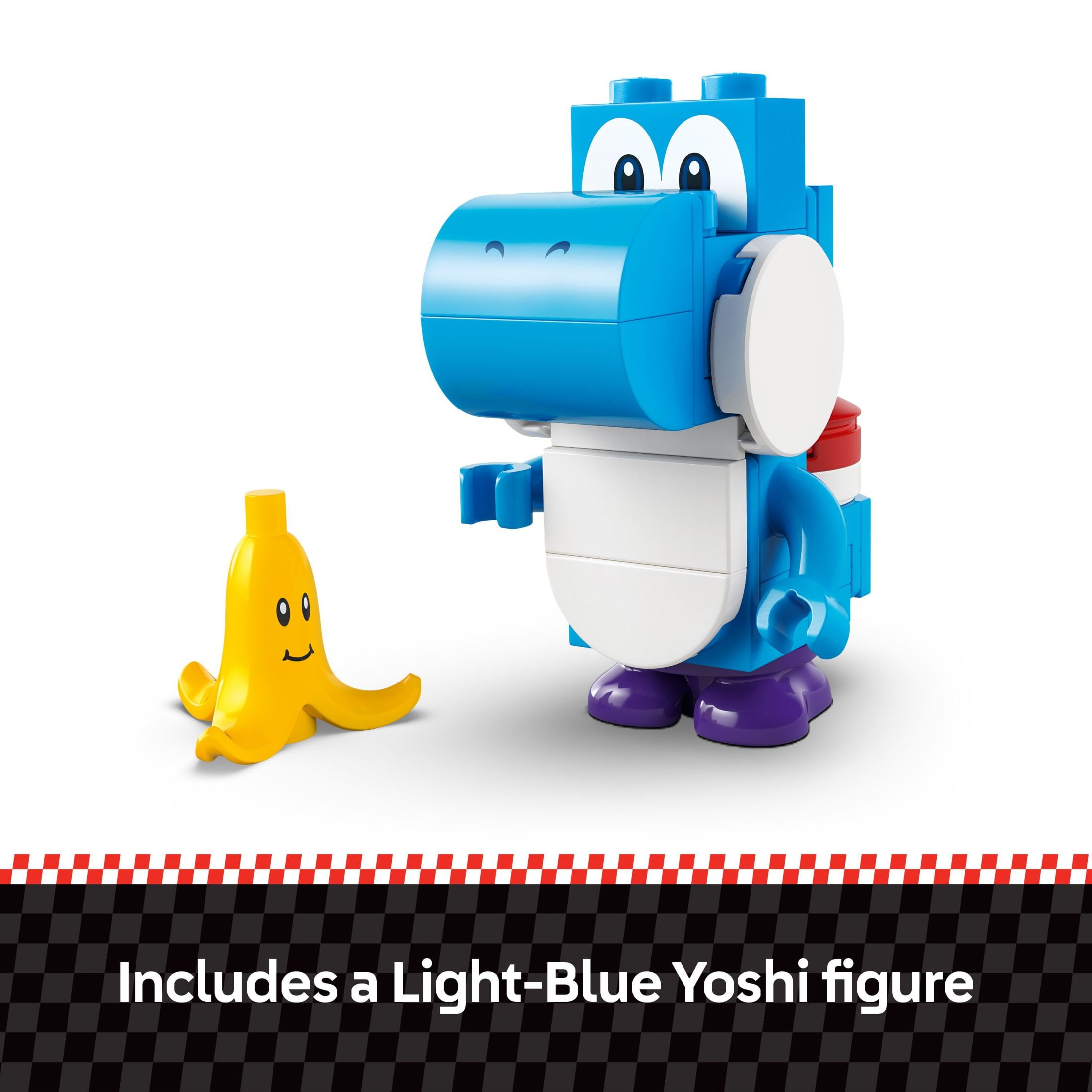 LEGO Super Mario Kart Yoshi Bike Building Toy Set (Light-Blue Yoshi, 2.5 in. H x 3.5 in. L) spix0