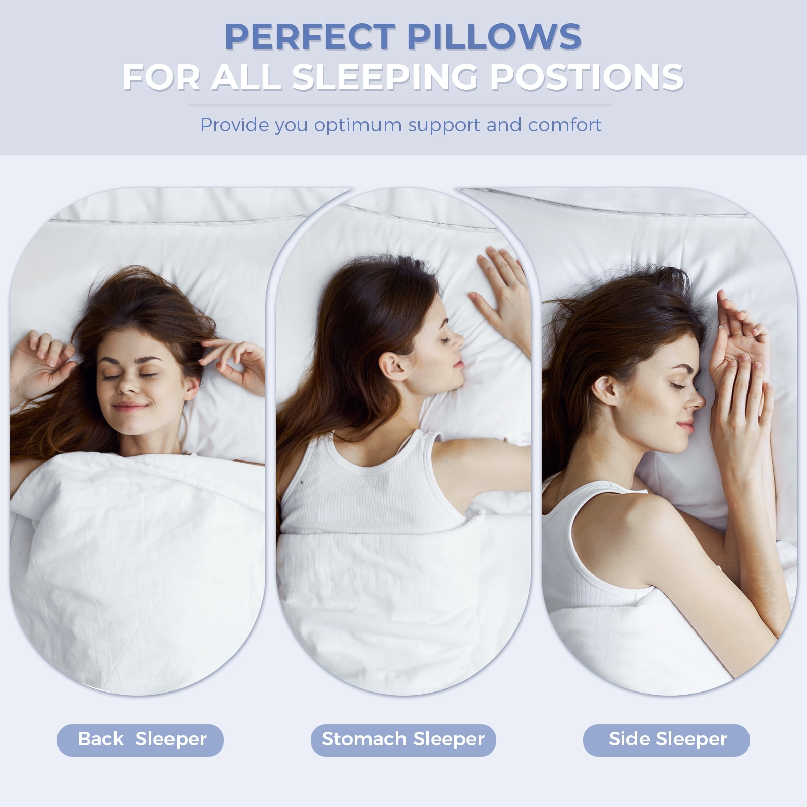 Cookey Bed Pillows Queen Size Set of 2, Luxury Hotel Quality Gusseted Pillows for Side and Back Sleepers (White, 20 in x 30 in) 0q0d7