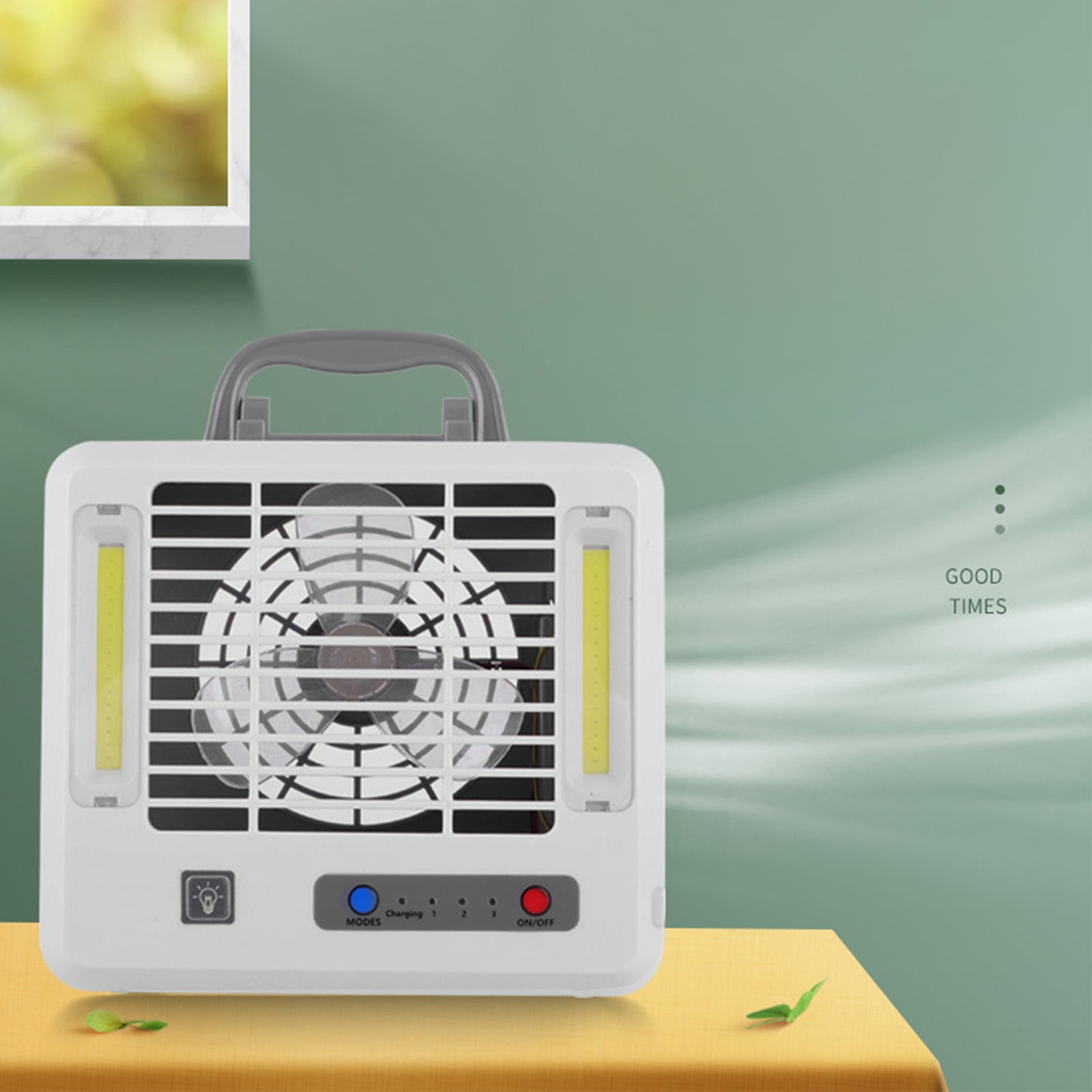 AOWNGIOYJRO Portable Air Cooler Fan, USB Rechargeable Desktop Cooling Unit with 3 Speeds (White, 1 Unit) xuctr