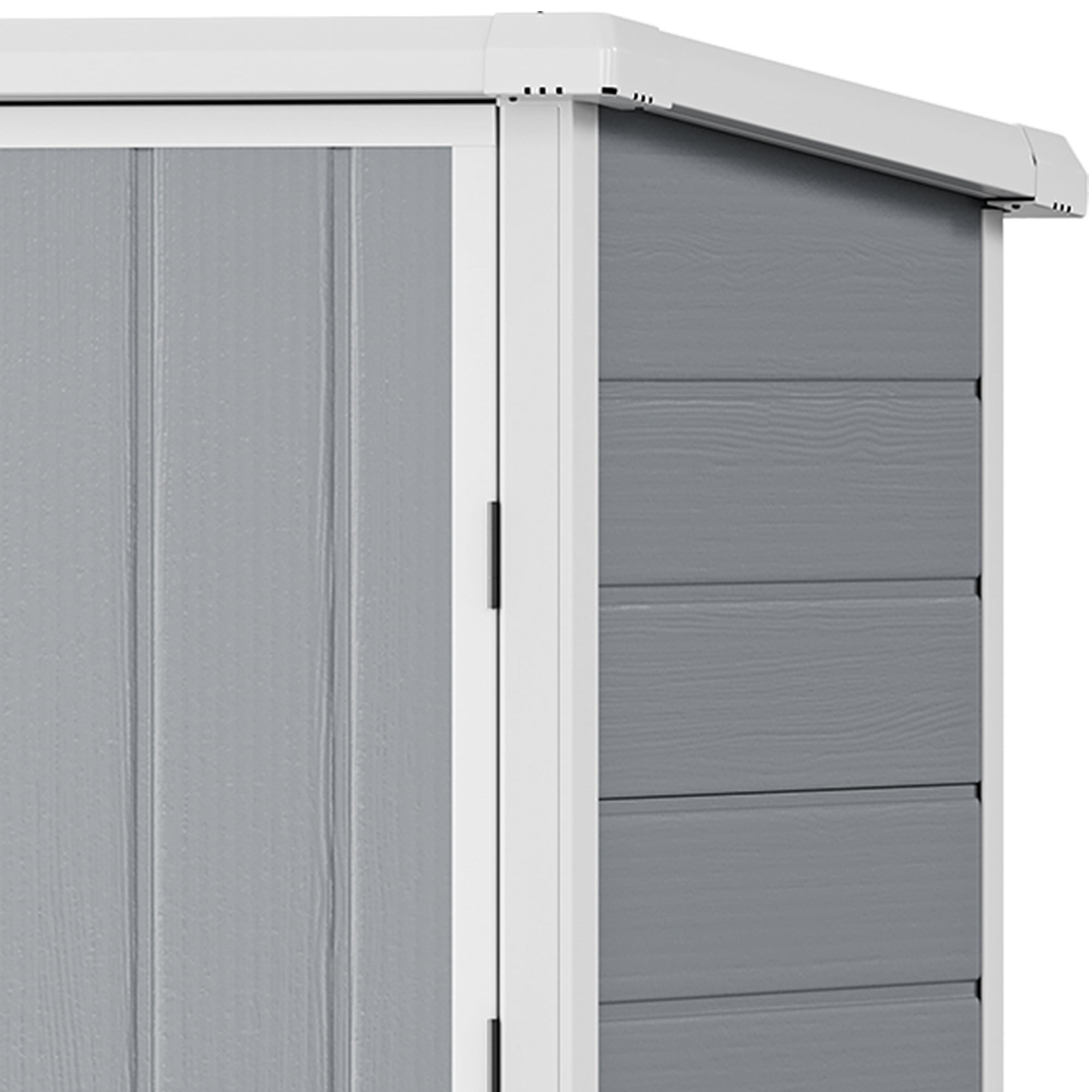 Uforic Outdoor Storage Shed, Weatherproof Tall Plastic Cabinet with Adjustable Shelves, Lockable (Gray, 60 cu. ft.) x9r2k