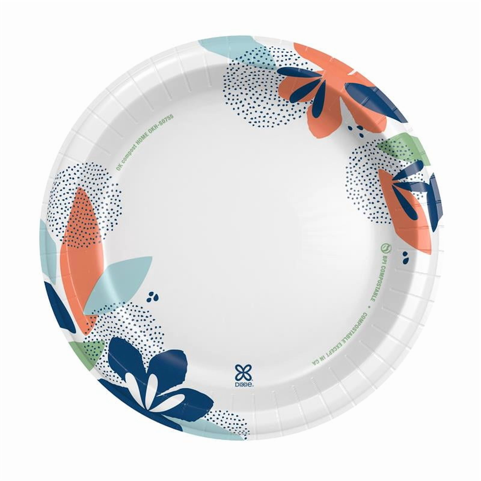 Dixie Disposable Paper Plates, Heavy-Duty Soak-Proof Design (Multi-Color, 100 Count, 10 in) 9skw5